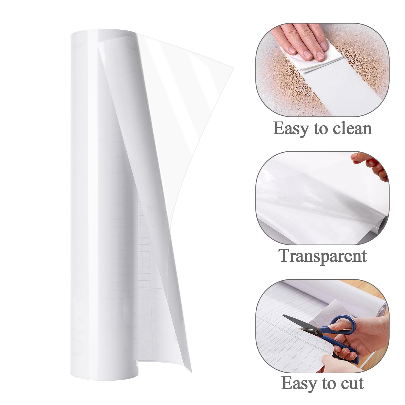 COSNIGHT Kitchen Backsplash Wallpaper Stickers Clear Wall Protector Can Endure High Temperature Self-Adhesive Transparent Film Removable Paper for Cupboard Household 23.6in*196in