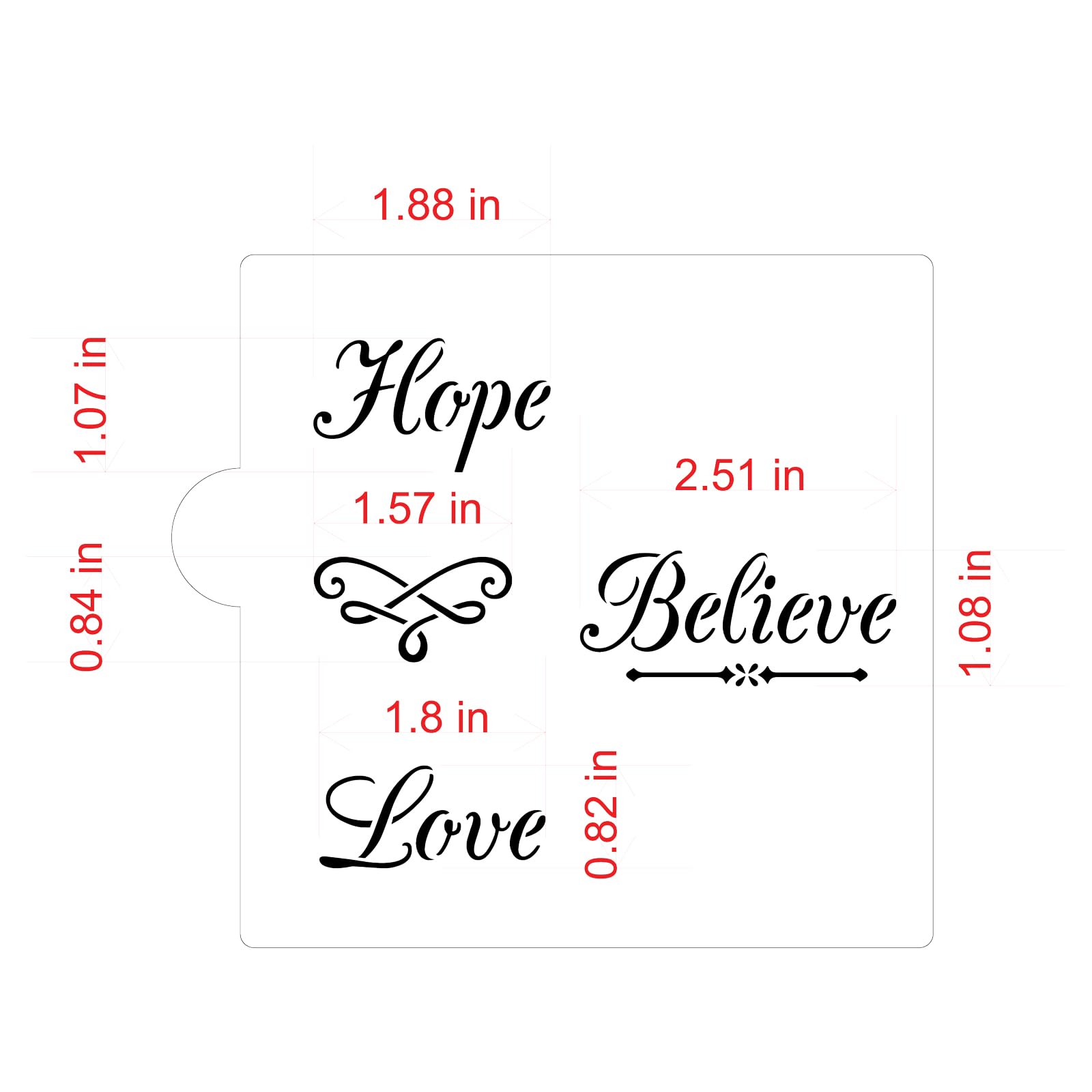 Hope, Believe, Love Cookie And Craft Stencil By Designer Stencils