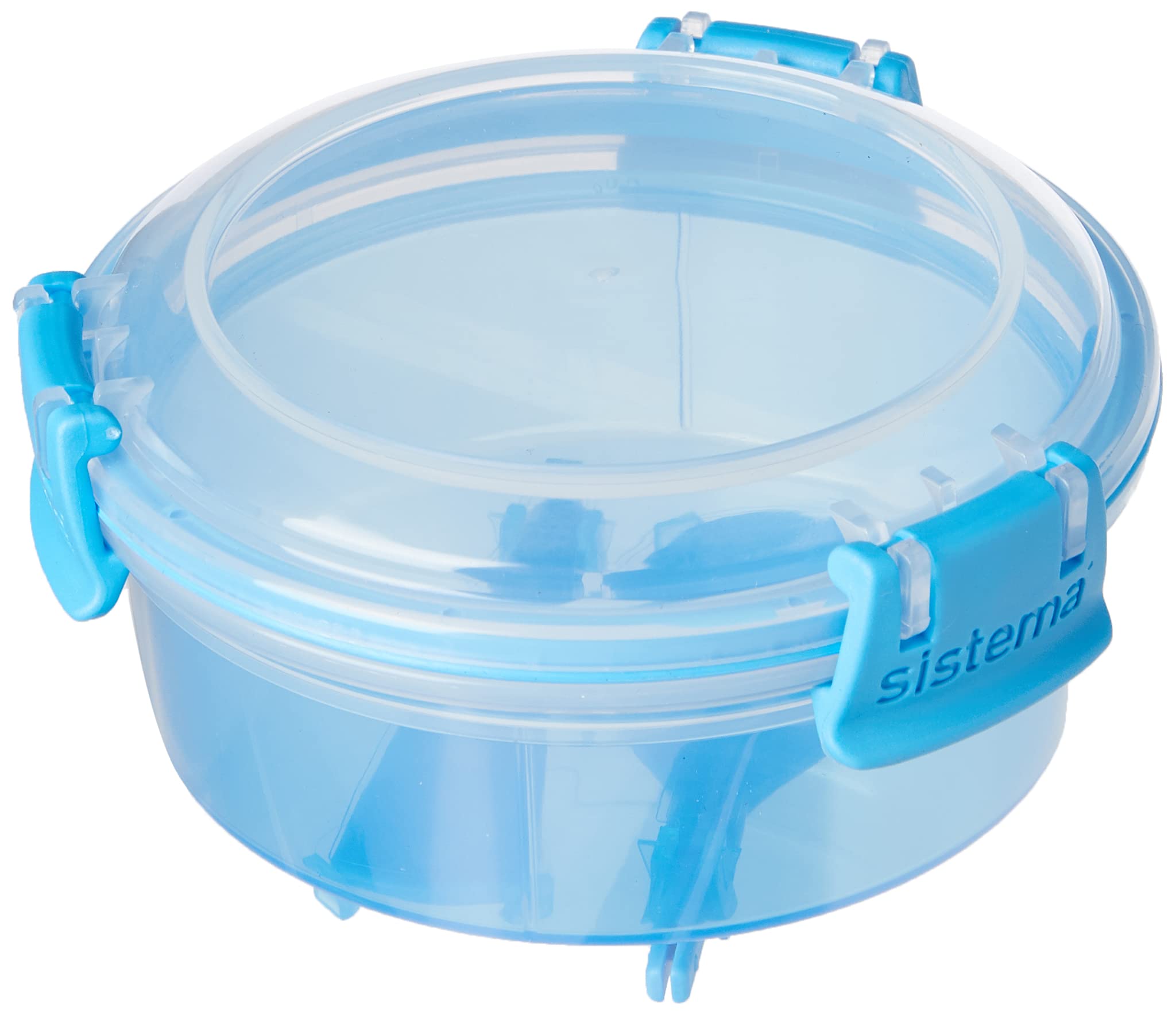 Sistema To Go Collection Breakfast Bowl Food Storage Container, 17.9 Oz./0.5 L, Clear/Blue