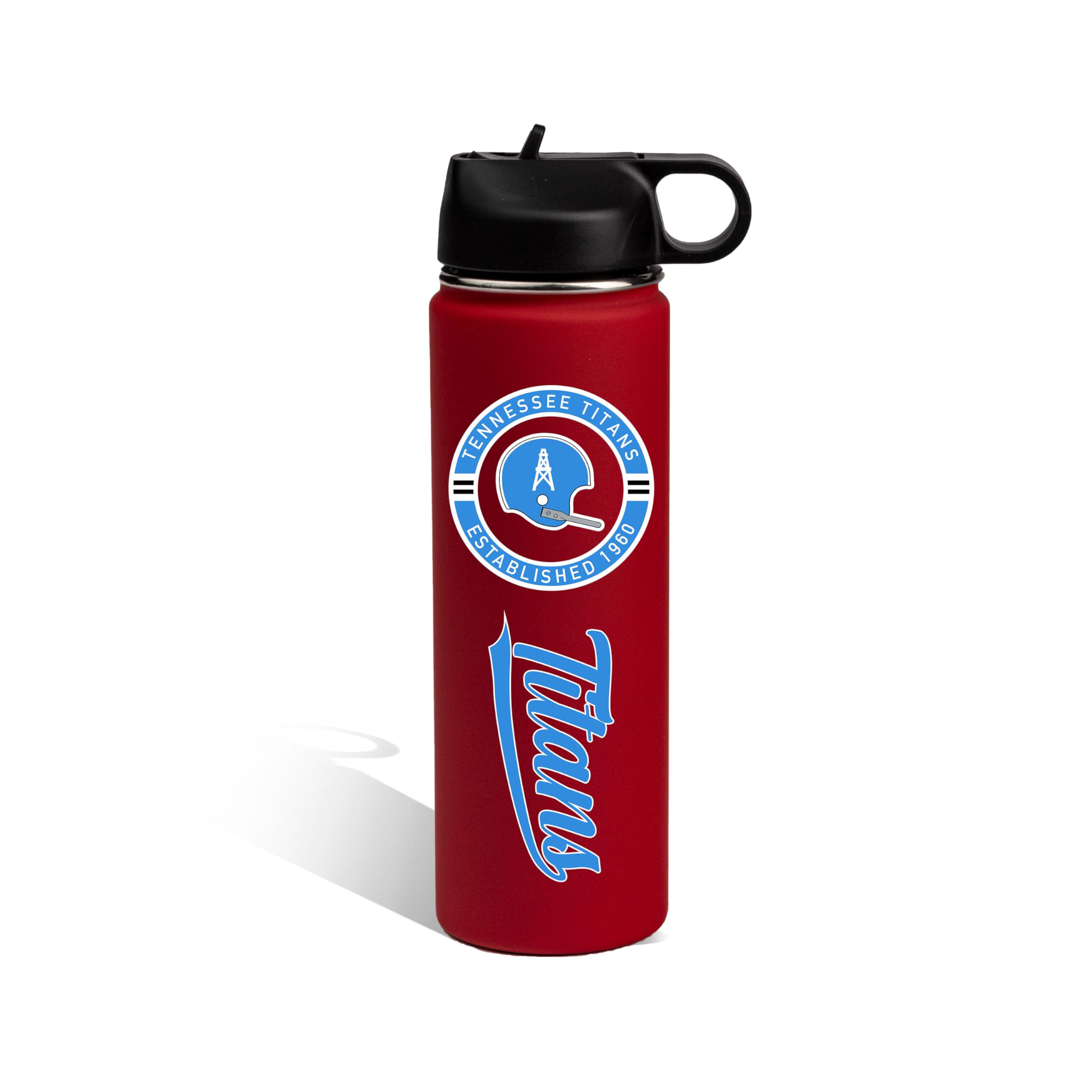 The Memory Company Officially Licensed 22oz Rubberized Water Bottle, Tennessee Titans