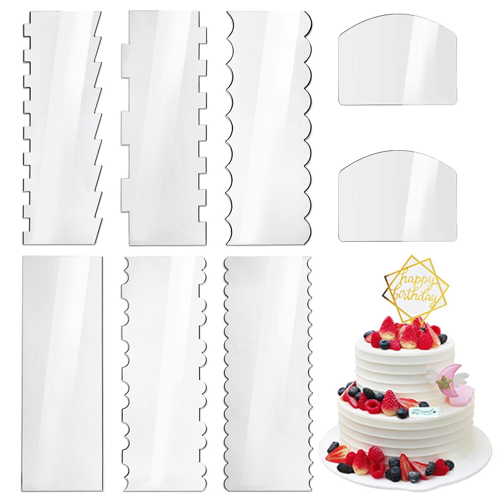 Cake Scraper Cake Comb Edge Smoother Tool Pastry Cutter Kitchen Baking Tools Cake Scraper Smoother In 13 Patterns For Different