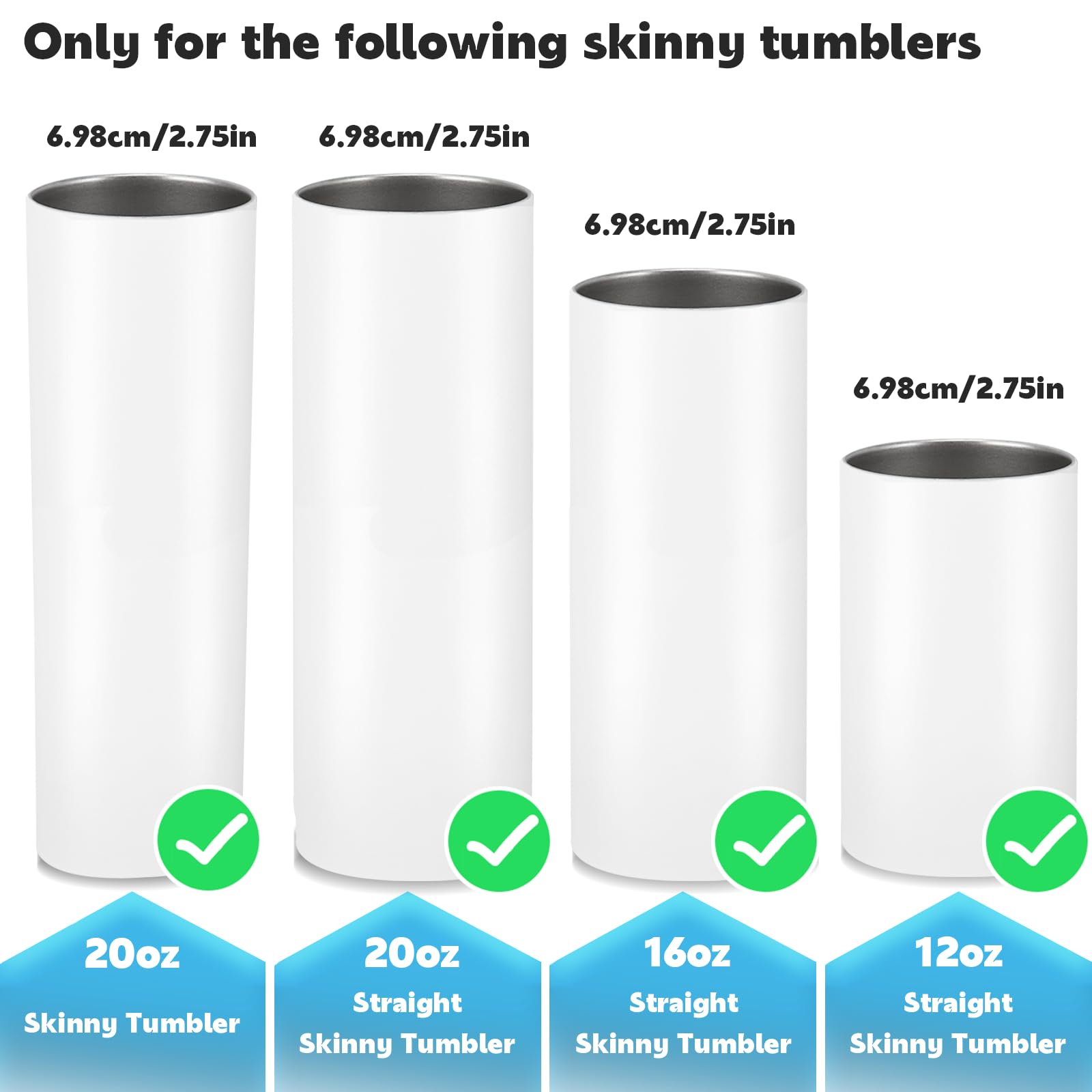 Xccme 20Oz Skinny Tumbler Replacement Lids 6 Pack,Spill Proof Splash Resistant Silicone Sliding Covers,Straw Friendly, Bpa Free