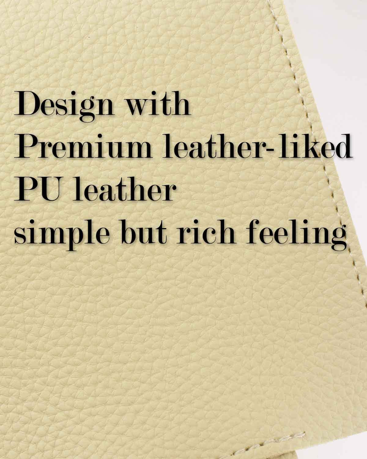 Extra Large Rectangle Tissue Box Cover - Plus Size Tissue Box Holder With Bottom Belt [Jesmini, Beige] Faux Leather Long Rectang