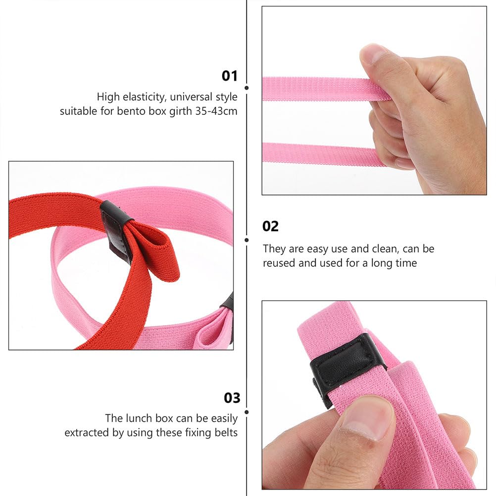 Osaladi 10Pcs Lunch Box Elastic Band Outdoor Bento Lunchbox Strap Stretchable Lunch Container Fixing Loop Belt For 35- 43Cm Home