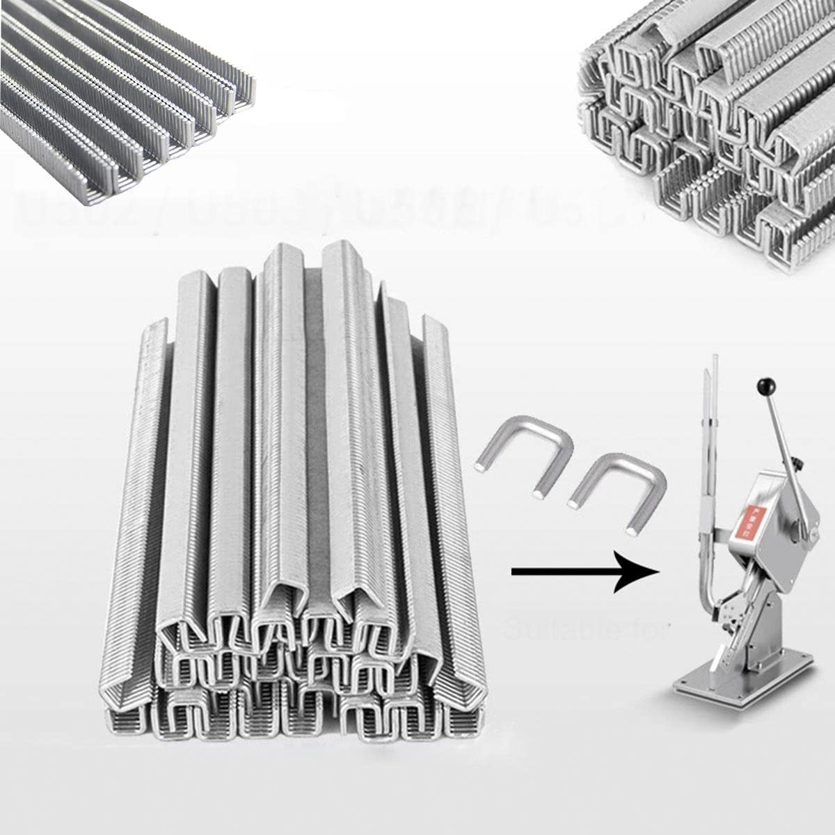 Preasion Sausage U Clippers 5 Boxes U Type 506 Clips Sausage Clipper Clips, 20000Pcs U-Shape For Manual U-Shape Sausage Clipper