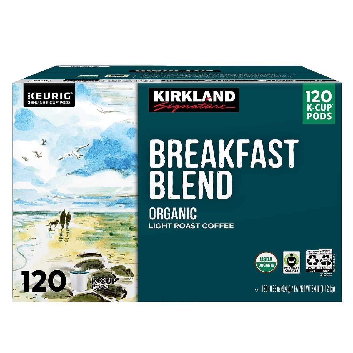 Kirkland Signature Breakfast Blend Coffee - 120 K-Cups, Smooth Flavor, Perfect for Keurig Brewers