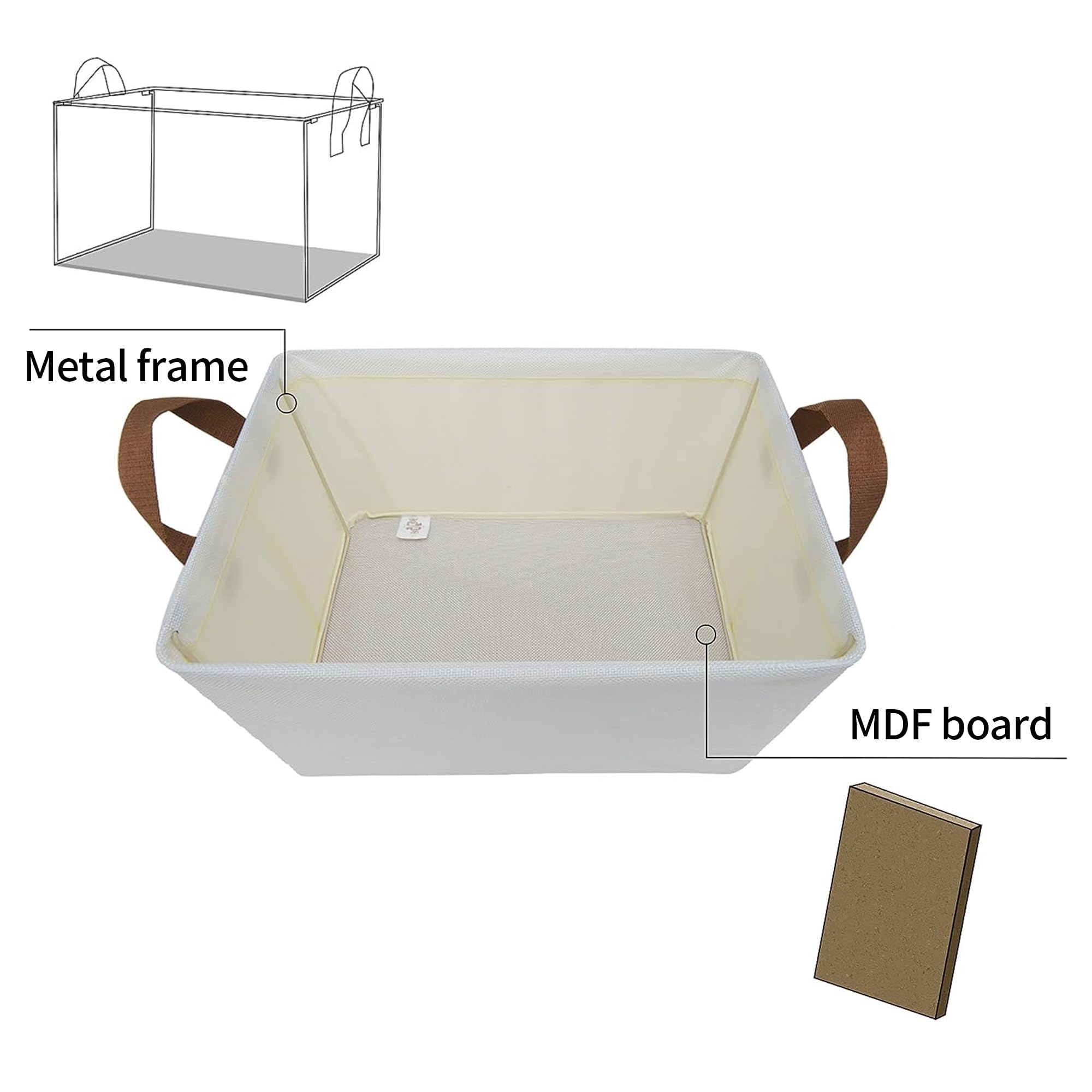 Granny Says Storage Bins With Metal Frame, Closet Organizers And Storage Boxes Large, Clothes Storage Baskets For Organizing Toy