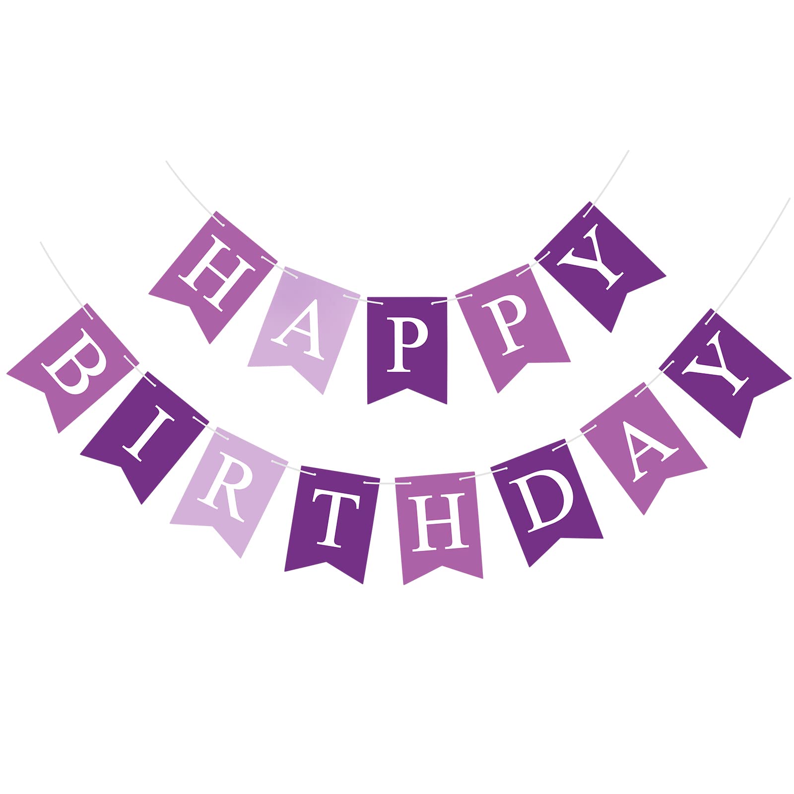 Waenerec Purple Happy Birthday Banner Sign Happy Birthday Bunting Banner Garland For Kids Girl Woman Birthday Tea Party Decorati