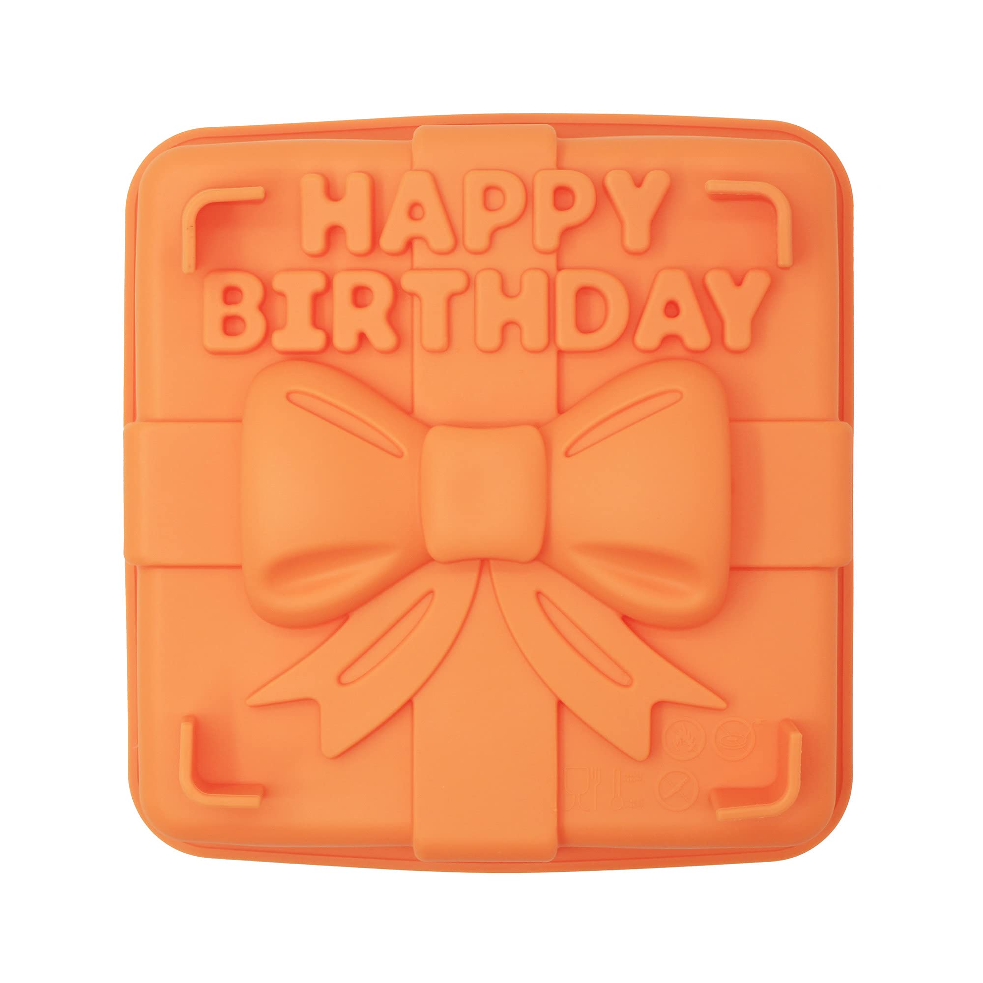 X-Haibei 8-Inch Happy Birthday Gift Box Cake Pan Pizza Gelatinas Baking Silicone Square Mold