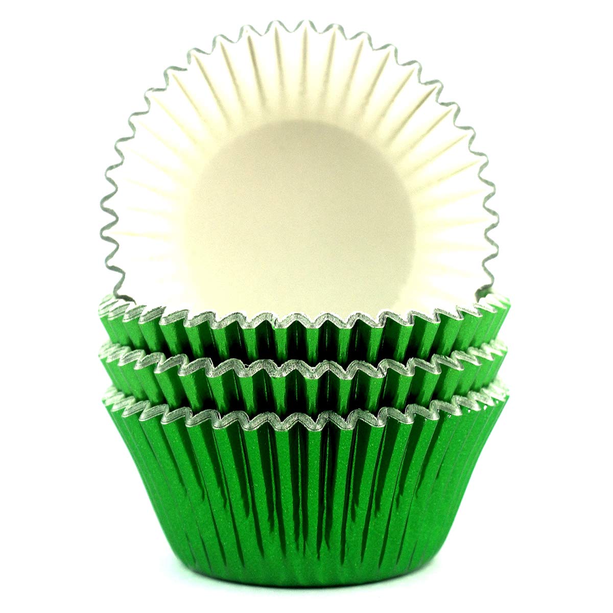 Eoonfirst Foil Cupcake Liners Standard Baking Cups 100 Count (Green)