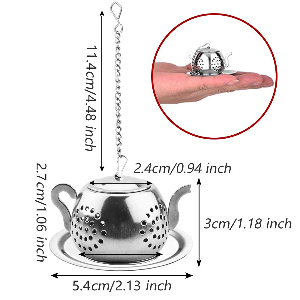 Cyimi Loose Leaf Tea Infuser, 4Pcs Tea Strainer Stainless Steel Tea Ball With Chain And Drip Trays, Small Tea Filter Set For Mug