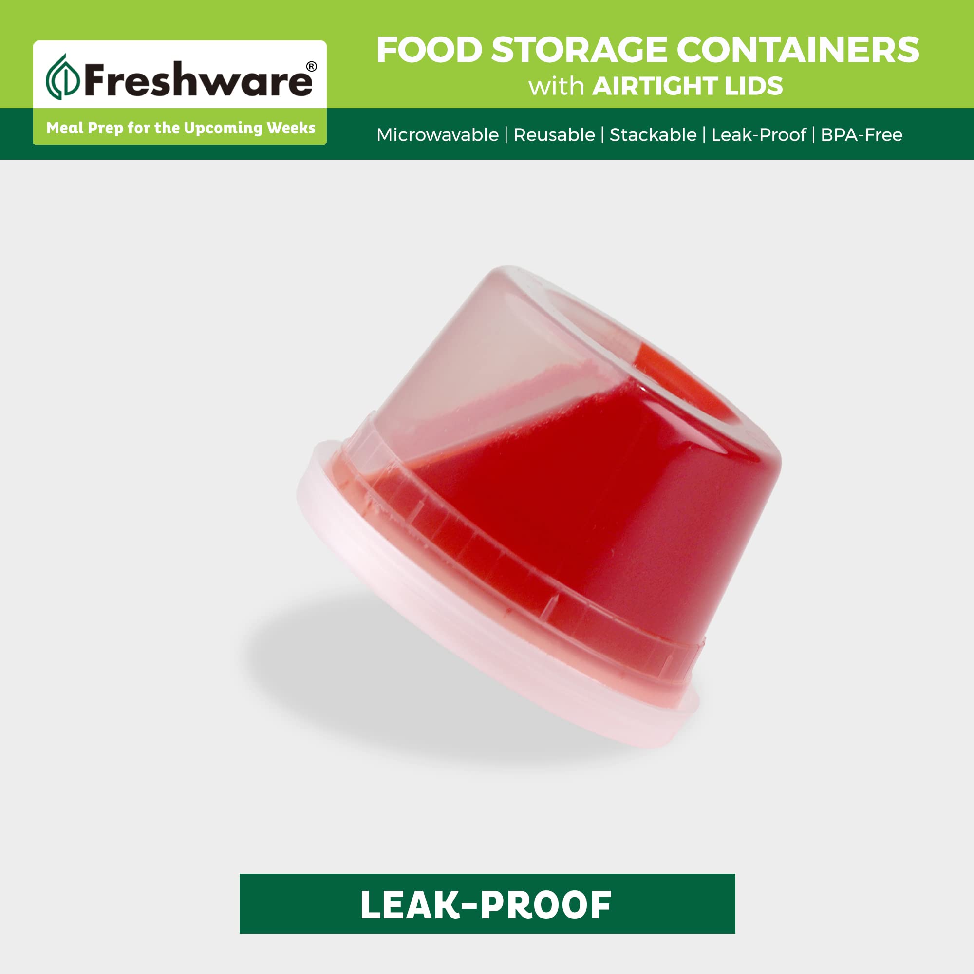 Freshware [240 Pack] 16 Oz Food Storage Containers With Lids, Plastic Containers, Freezer Safe | Meal Prep | Stackable | Leakpro