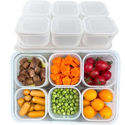 Tetebak Food Storage Containers With Lids Airtight - 6Pcs Removable Individual Bpa-Free Plastic Food Containers For Pantry Organ