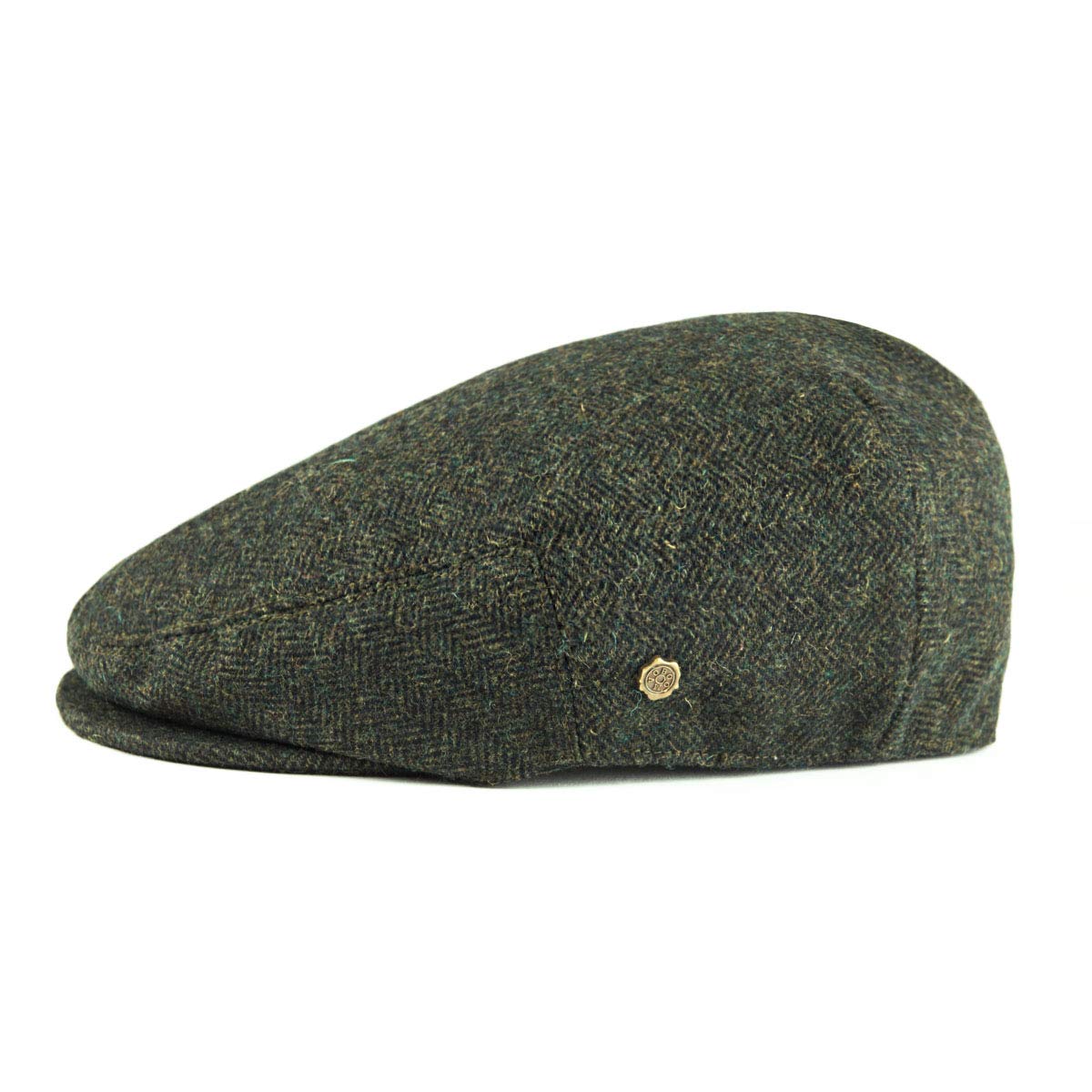 Voboom Mens Herringbone Flat Ivy Newsboy Hat Wool Blend Gatsby Cabbie Cap (Army Green, 7 78)