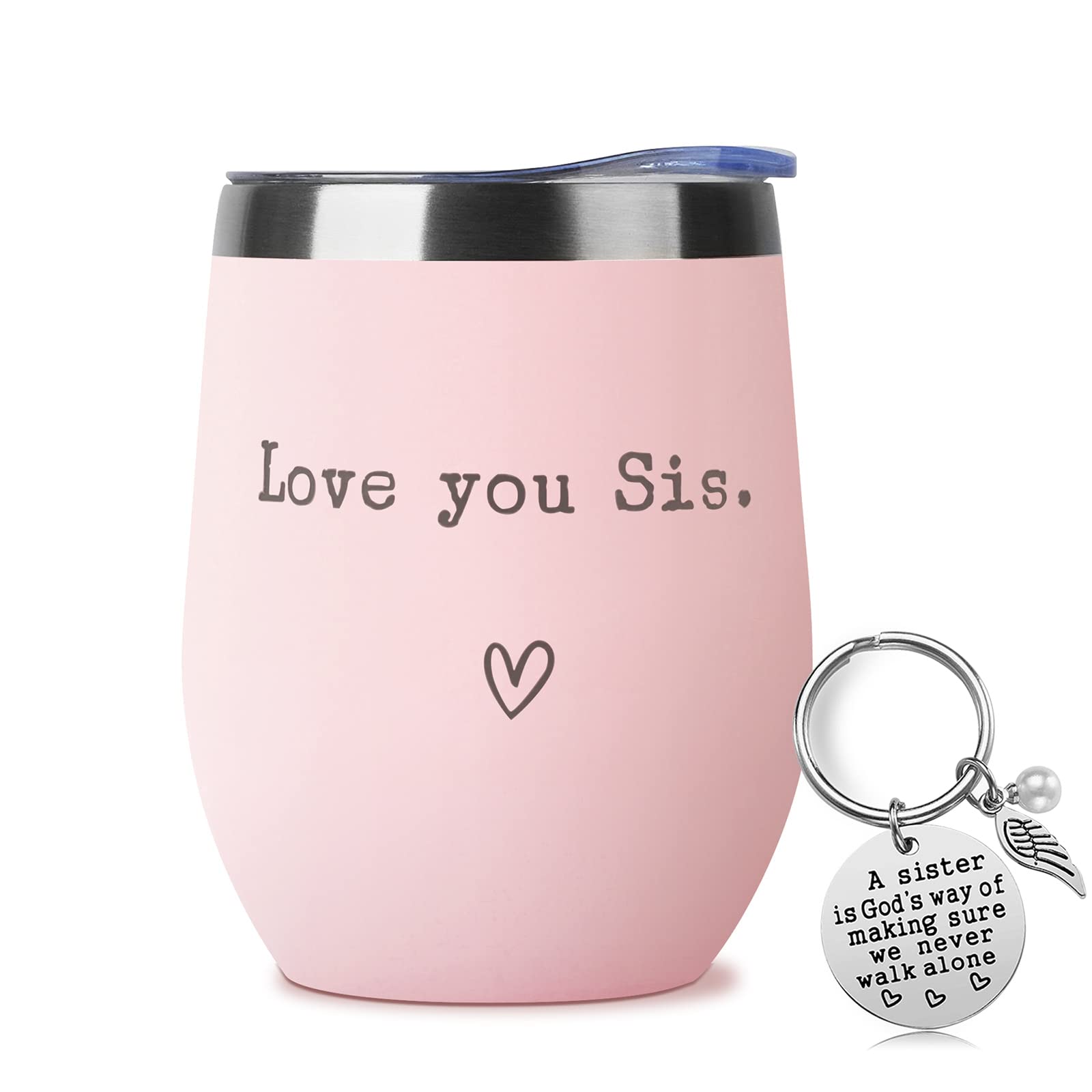 Sister Gifts - I Love You Sis - Birthday & Graduation Gifts - 12oz Blush Coffee Cup
