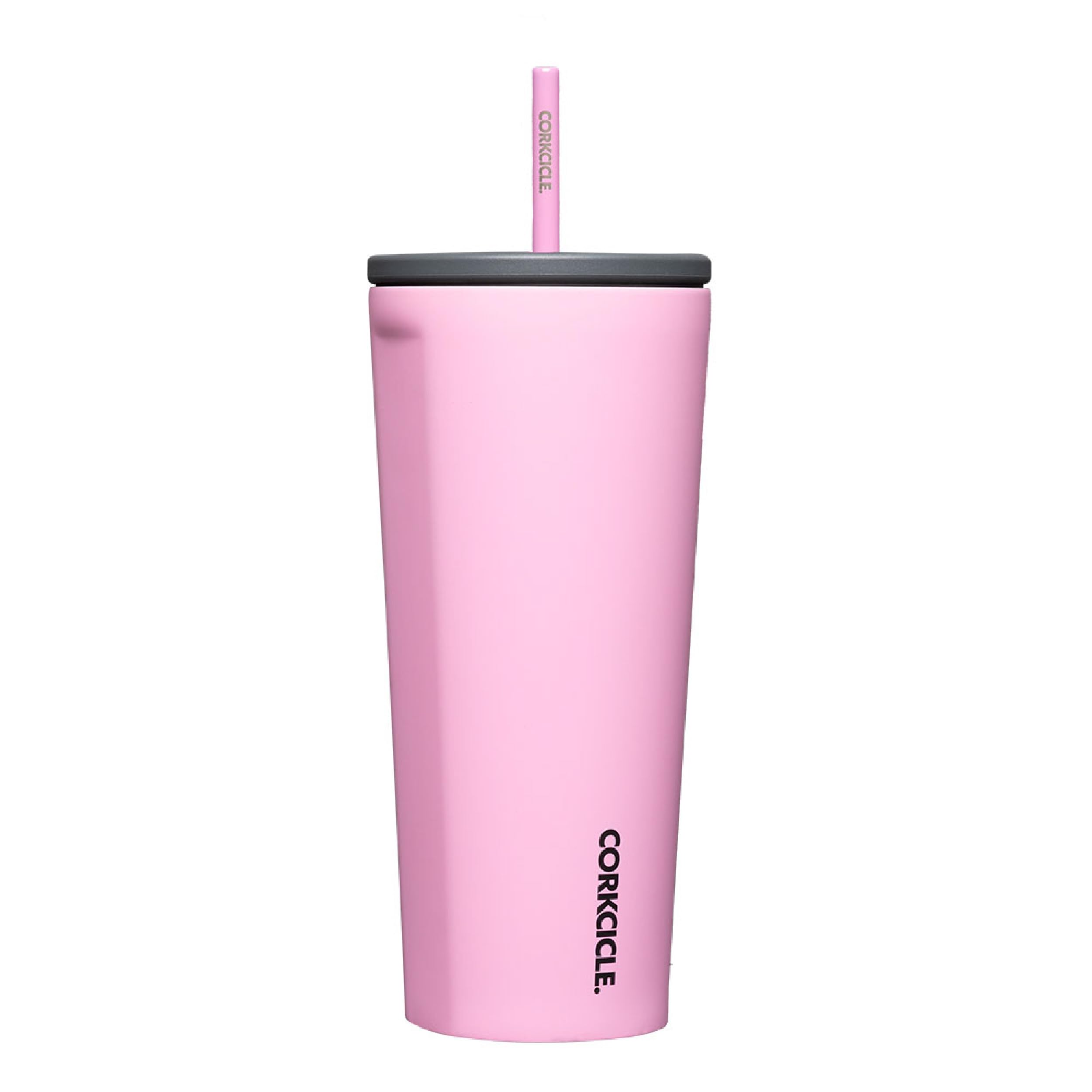 Corkcicle Sun-Soaked Pink Insulated Tumbler, 24 oz - Reusable Water Bottle Keeps Beverages Cold for 12hrs, Hot 5hrs - Cupholder 