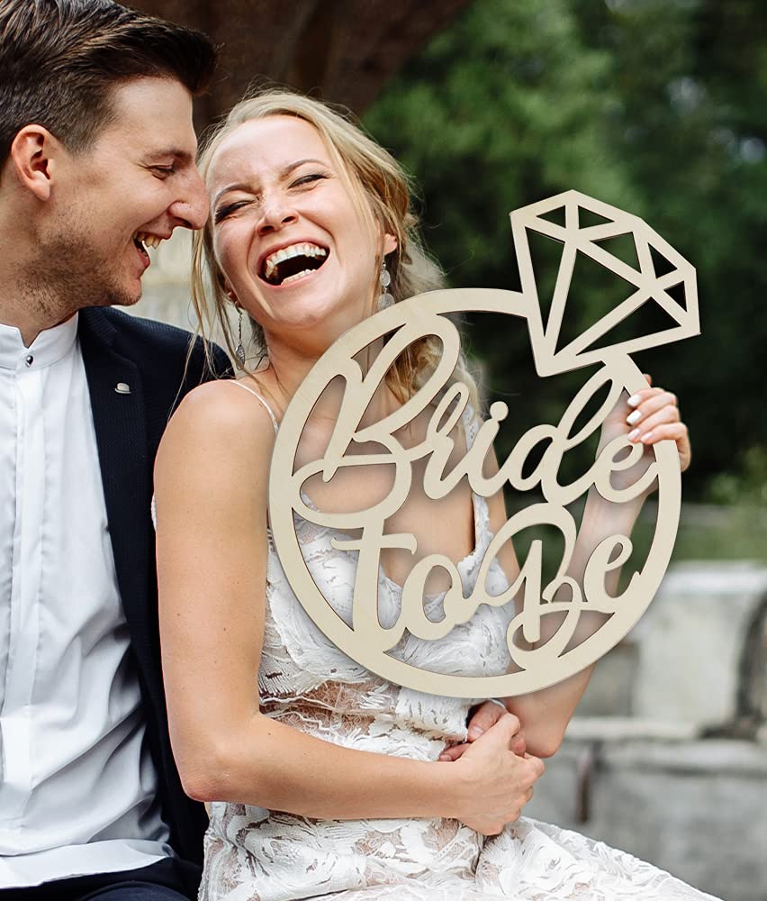 Large Bride To Be Diamond Wooden Sign 15.74'' X 12.99'' Wedding Party Photo Booth Props Bride To Be Sign For Bridal Shower Decor