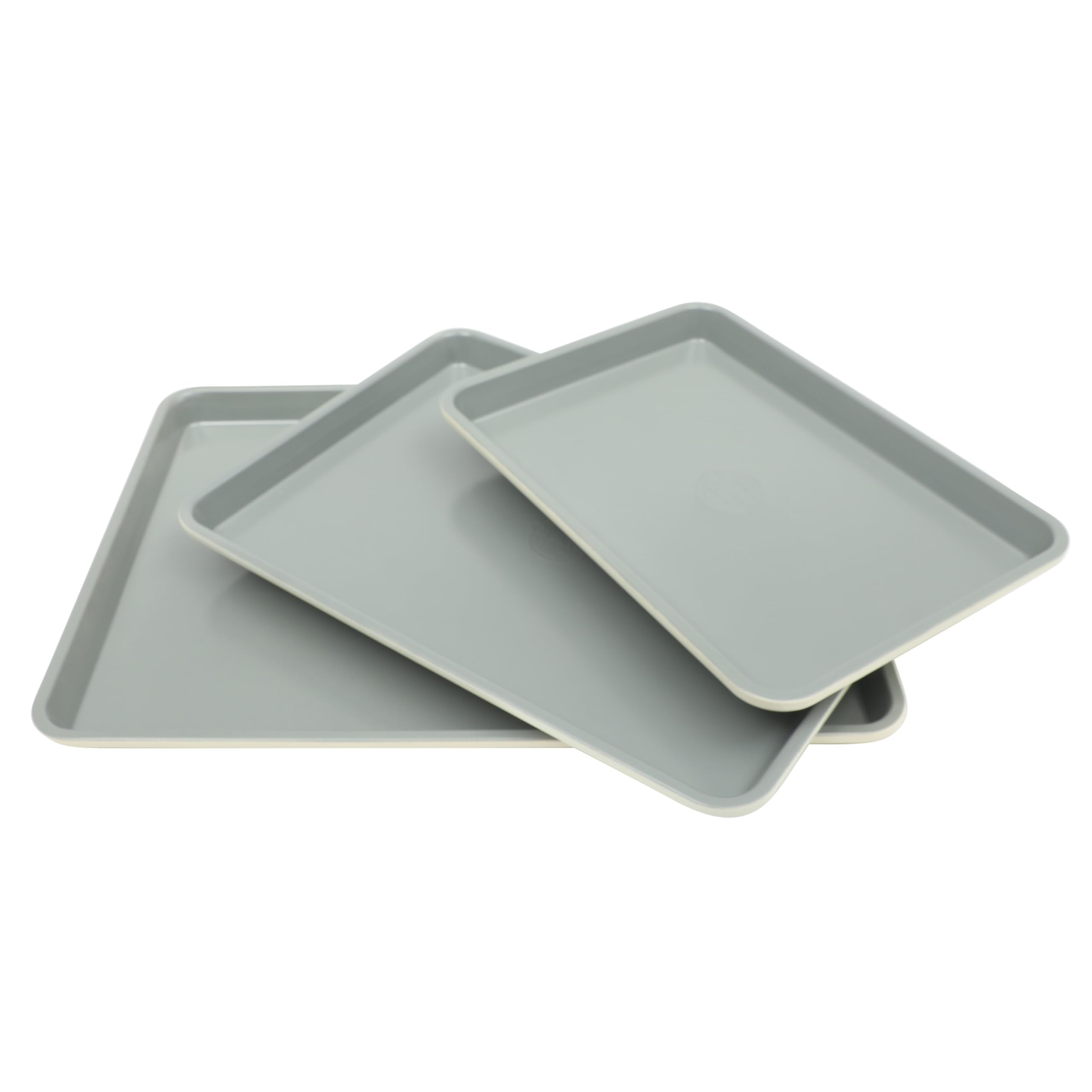Sur La Table Kitchen Essentials Bake Sale 3-Piece Cookie Sheet Set - Nonstick Carbon Steel Baking Pans (13, 15, 18 Inch) - Grey 