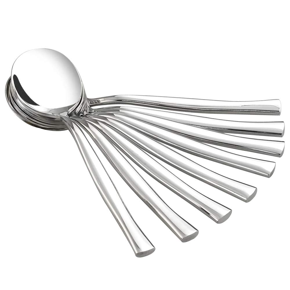 Idotry Round Soup Spoon, Stainless Steel Bouillon Spoon, Set Of 12