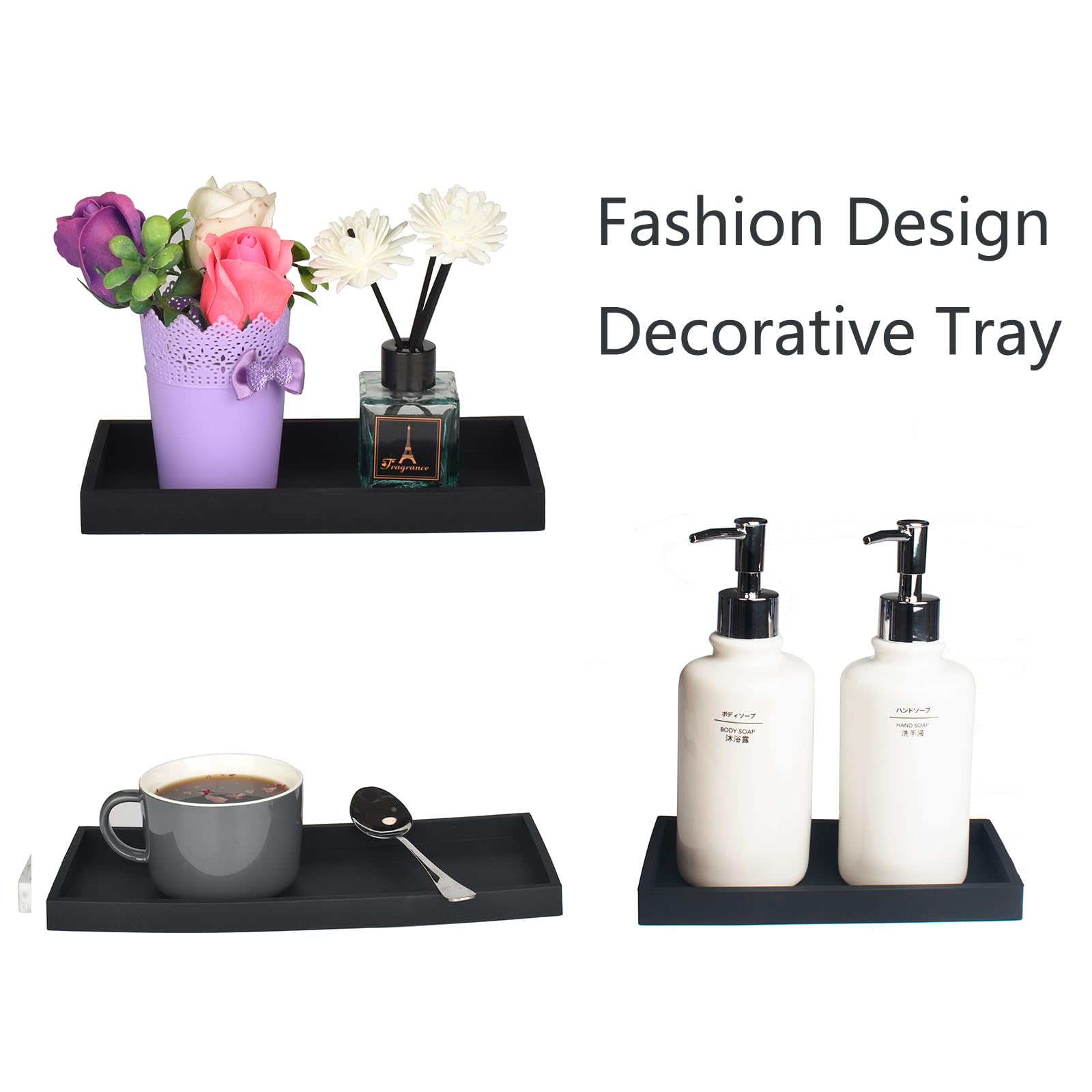 Dnc Bathroom Vanity Tray For Counter, 2Pc (7.9'' +11.8'') Silicone Kitchen Sink Soap Tray For Countertop Dish Holder Dispenser T