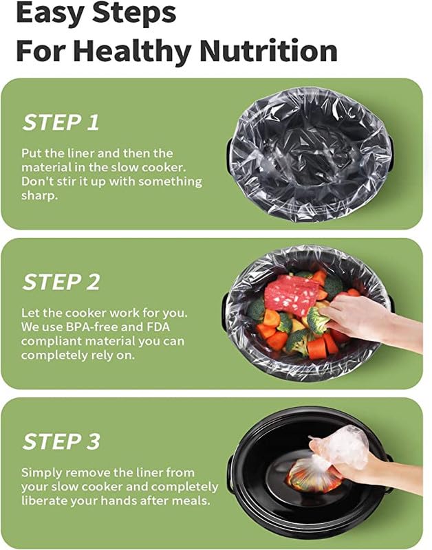 Kooc Slow Cooker Liners 13X21 Inch 20 Count Large Size Disposable Pot Liners Cooking Bags Fit 3Qt To 8.5Qt Pot Bpa Free Fresh Lo