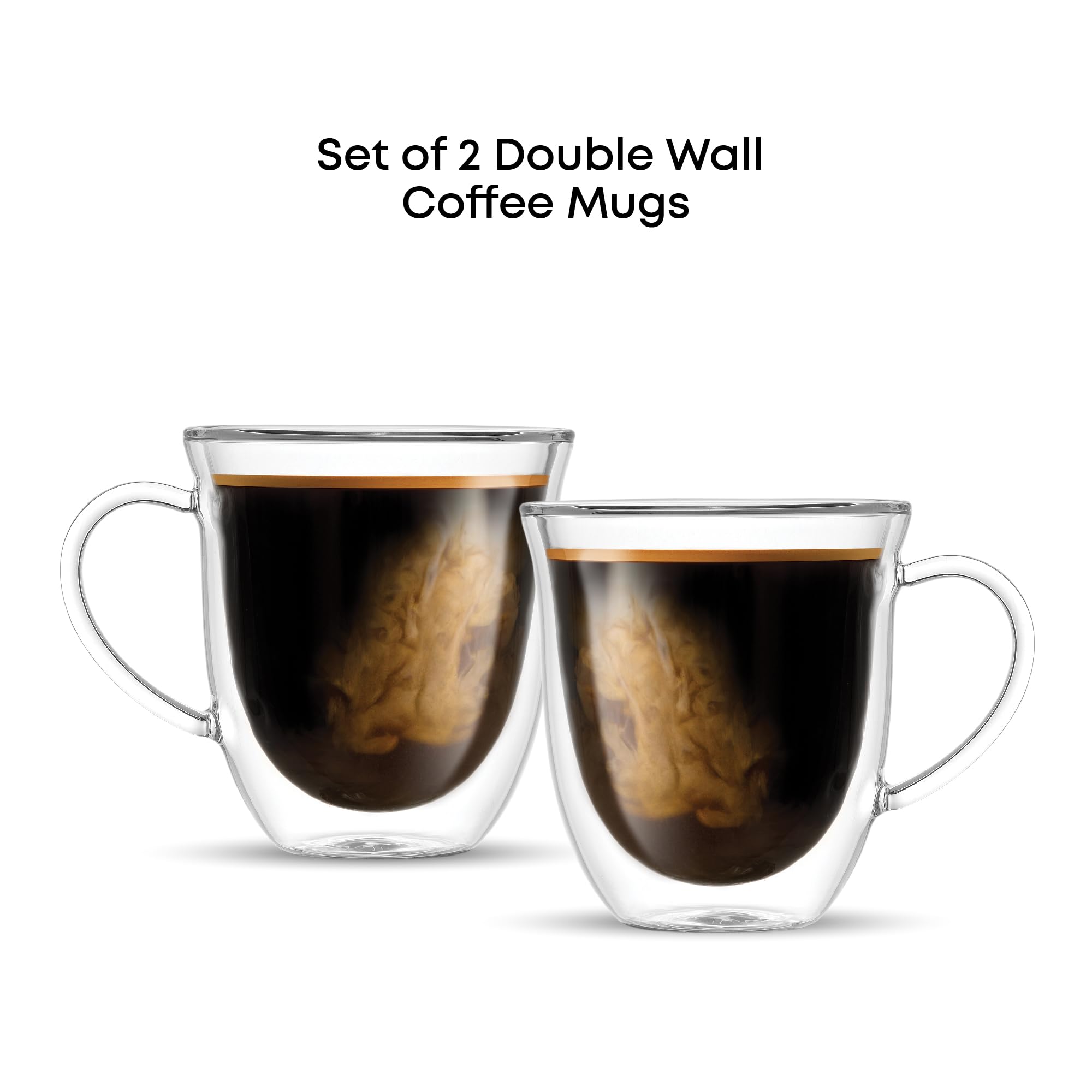 Joyjolt Serene Double Walled Insulated Glasses Coffee Mug (Set Of 2) 13.5 Ounces