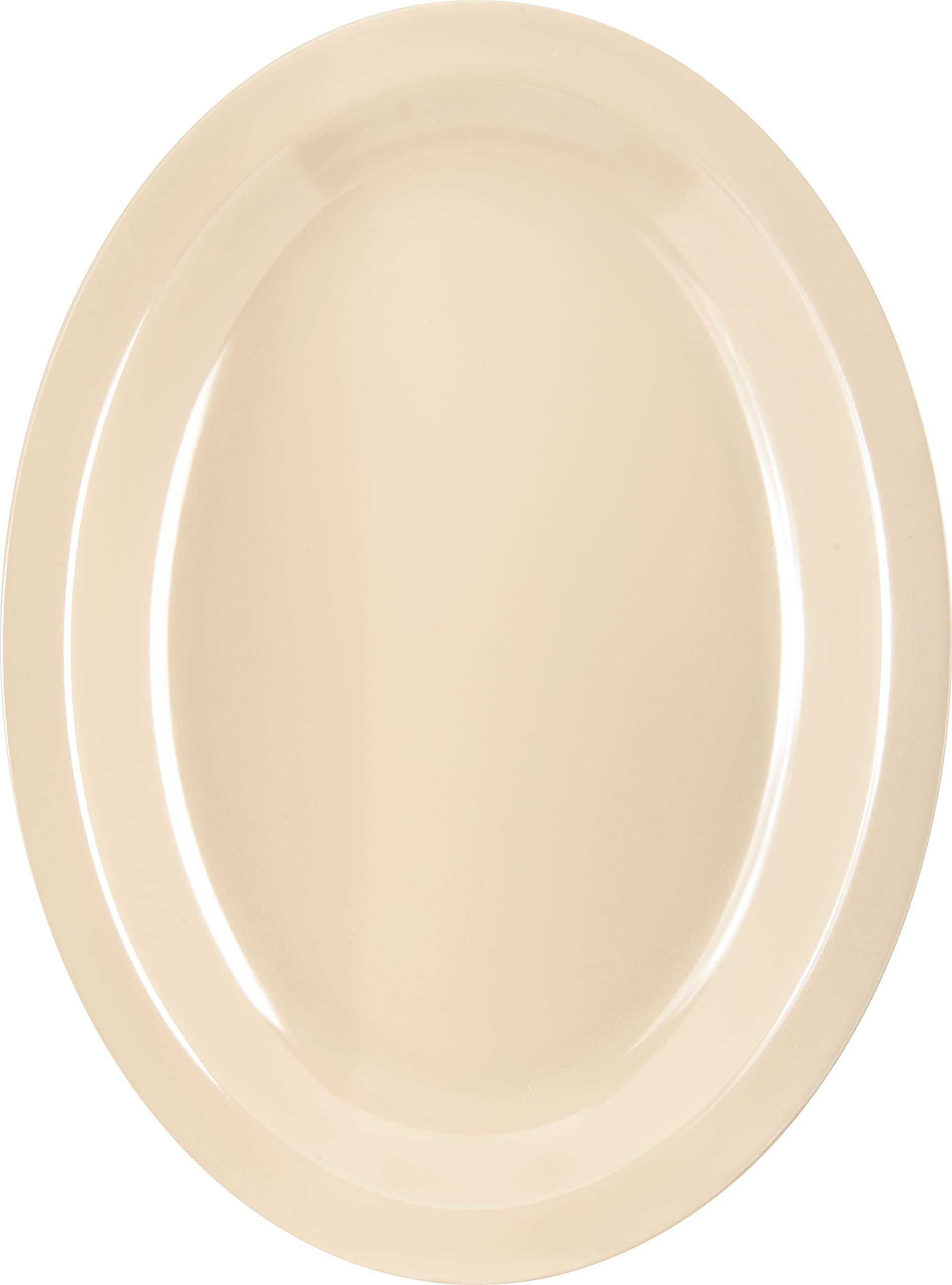 Carlisle Foodservice Products Kingline Plastic Oval Platter Oval Tray For Home And Restaurant, Melamine, 12 X 9 Inches, Tan, (Pa