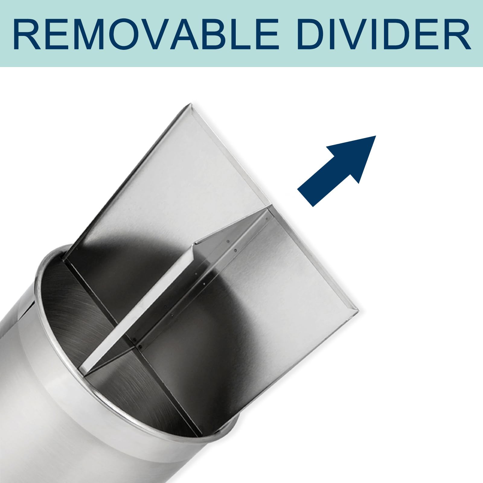 Hillbond Stainless Steel Utensil Holder For Countertop With Removable Divider, 6.9X7.5Inch Large Utensil Holder, 360 Rotating Ut