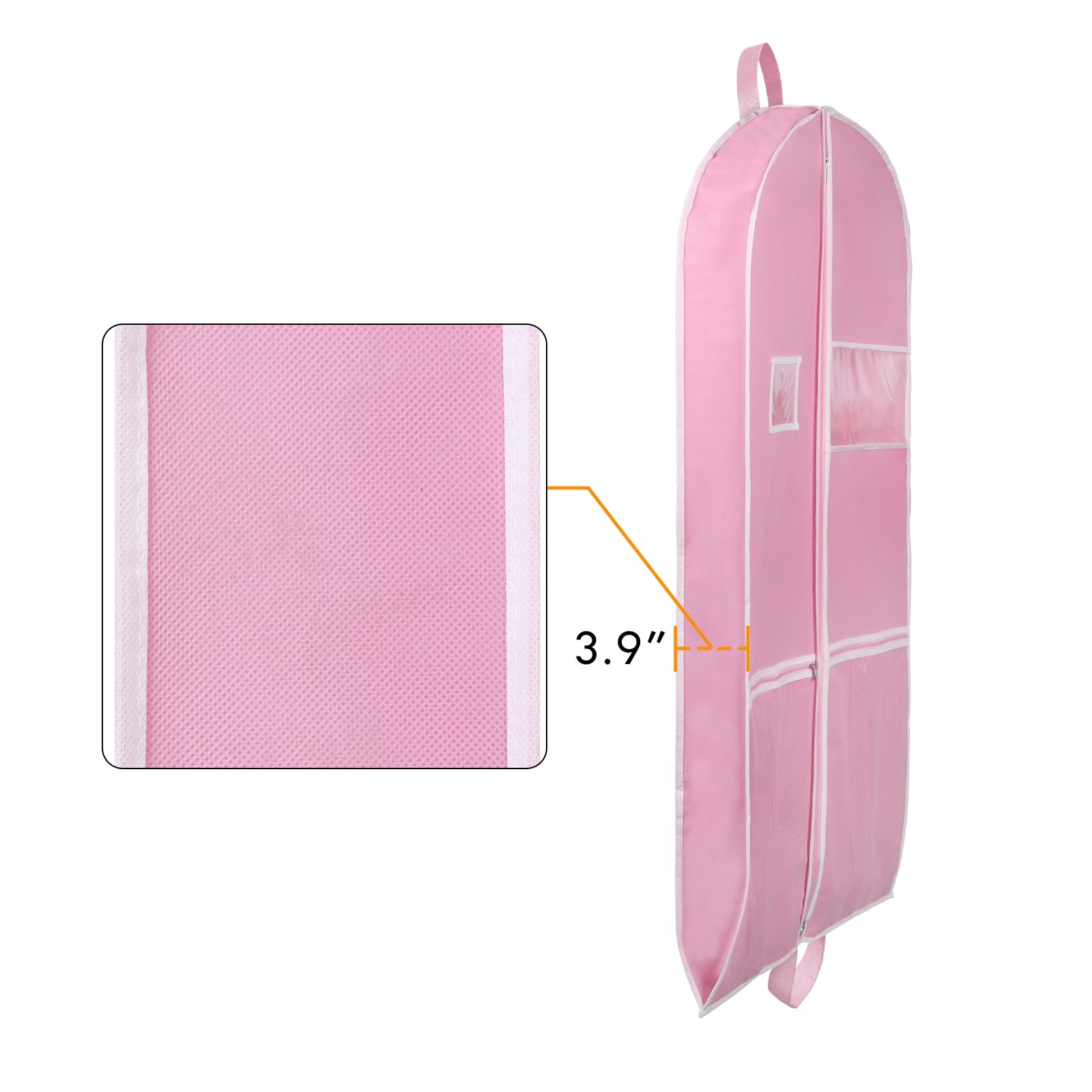 Zilink 43'' Garment Bags for Travel for Women Carry on Suit Bags for Travel and Storage Gusseted Hanging Garment Bags with Handles for Coats  Jackets  Shirts Dresses  Pink