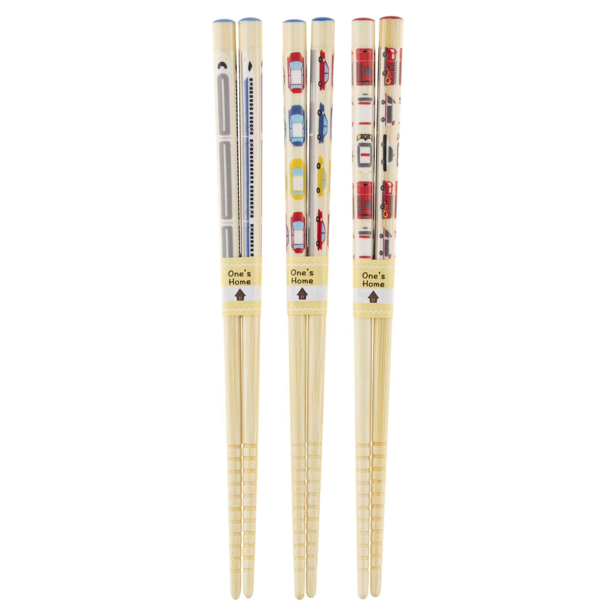 Aoba Vehicle Chopsticks Shinkansen/Car/Fire Truck, Household Dishwasher Safe, Natural Bamboo, Polyester Urethane Paint, Height 7