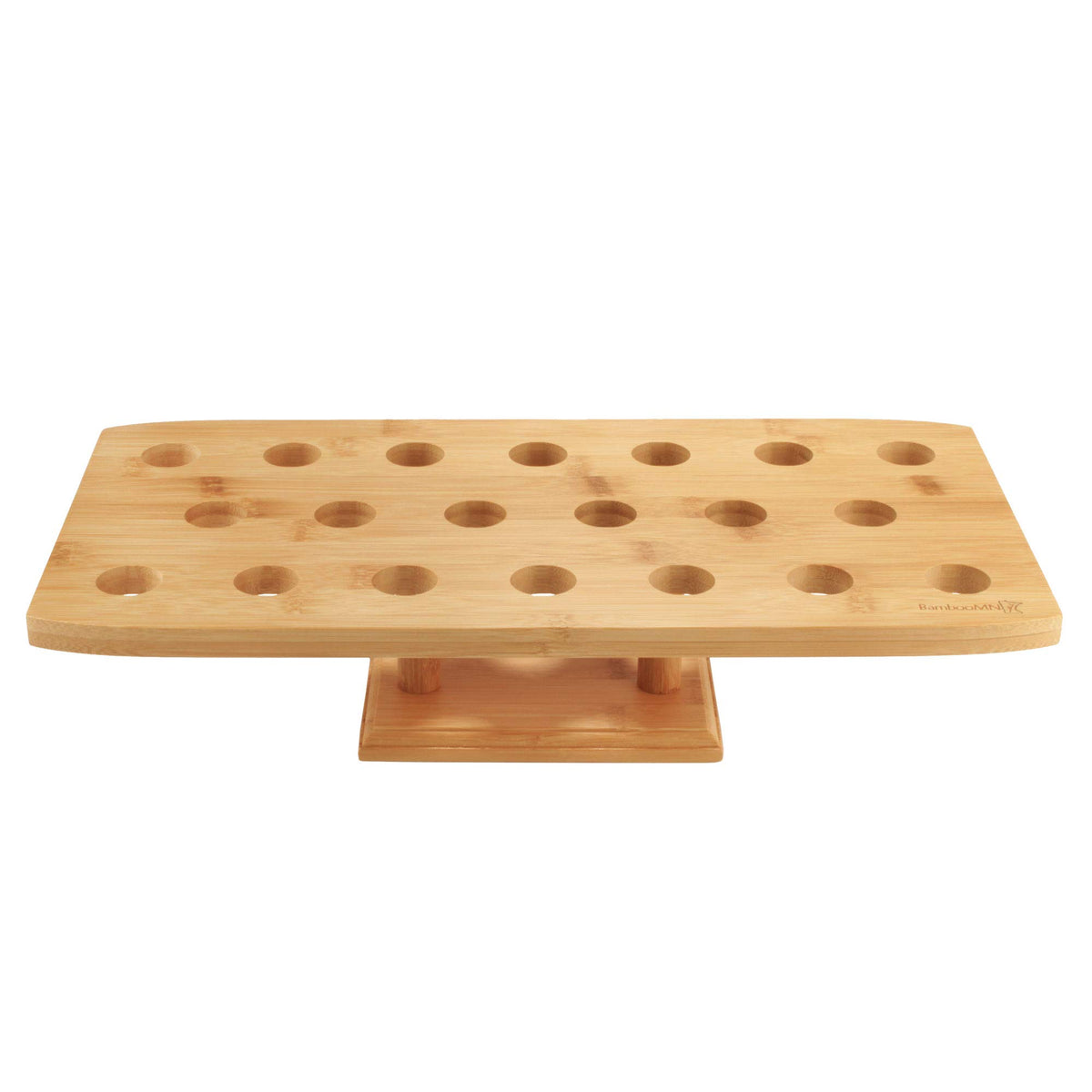 Bamboomn 16.3 Inch Natural Bamboo Wide Oblong Food Cone Display Tamaki Stand For Restaurants, Catered Events, Party Or Buffets,