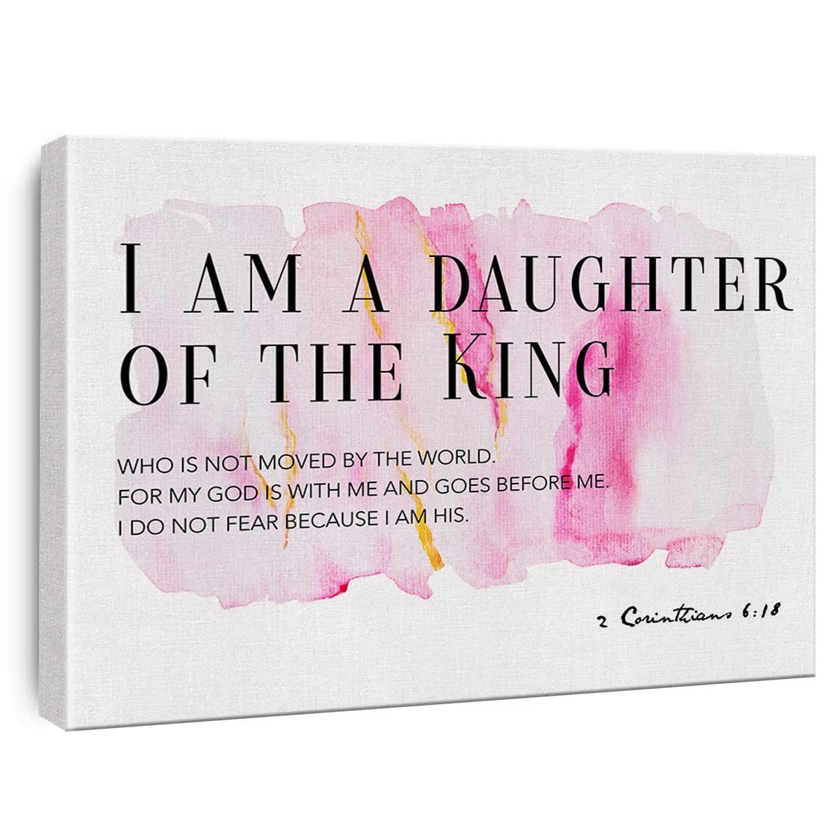 Bible Verses Canvas Wall Art I Am The Daughter Of A King Prints Framed Watercolor Christian Paintings Artwork Ready To Hang Home