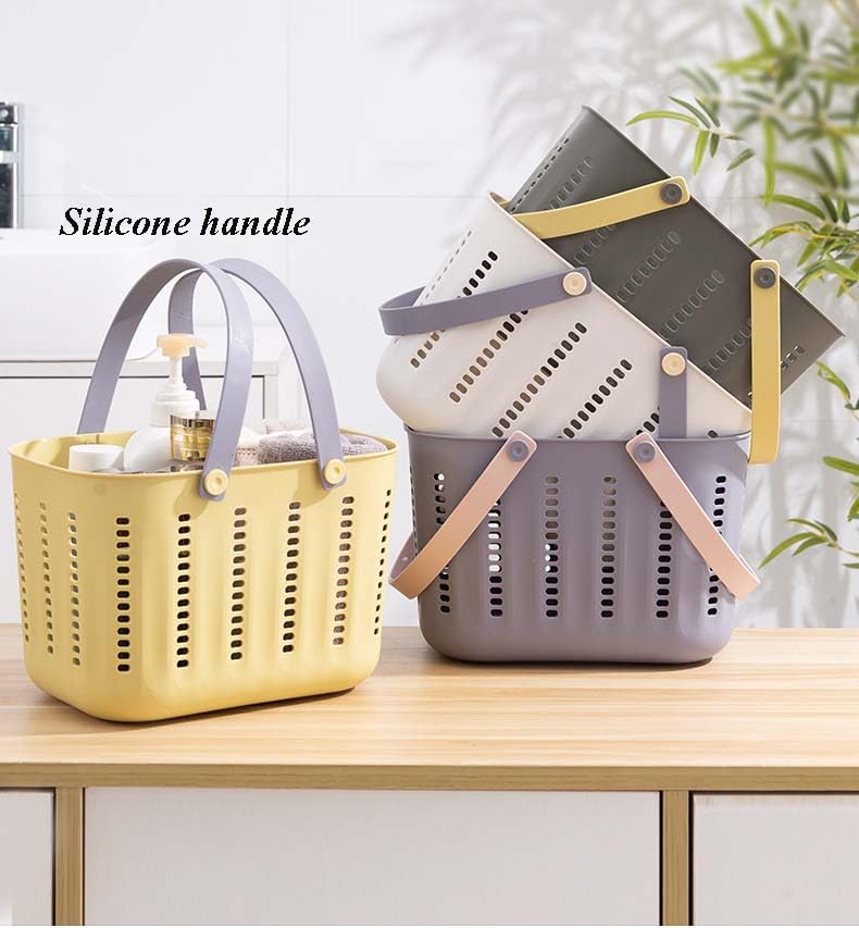 Kamuavni Portable Shower Caddy Tote Organizer Basket, Plastic Basket With Handle Hollow Out Storage Caddy Tote Bin For Tool, Gar