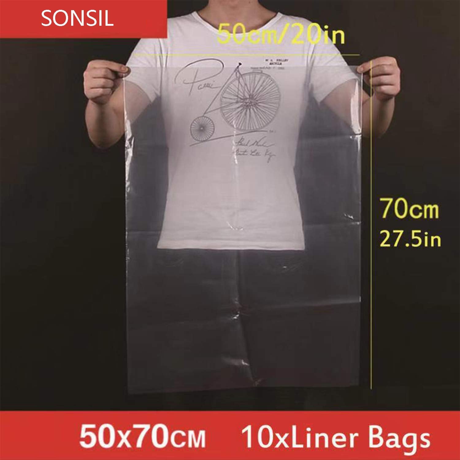 SONSIL Turkey Brining Bags - Leak Proof Food Grade LDPE, 20x27.5in, Set of 10, Heavy Duty for Turkey, Chicken, Beef, Thanksgiving