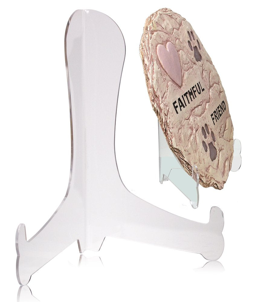 BANBERRY DESIGNS Clear Acrylic Fixed Position Easels - Set of 2 - 11 Inch Easels - Picture Display Stands - Plate Stands - Book 