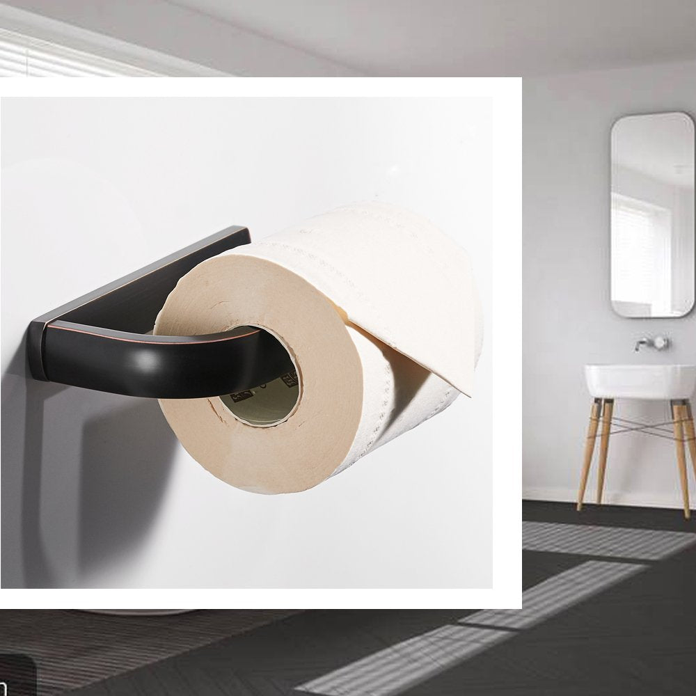 BESy Brass Toilet Tissue Paper Holder Oil Rubbed Bronze Bathroom Accessories Wall Mounted  Rust Protection