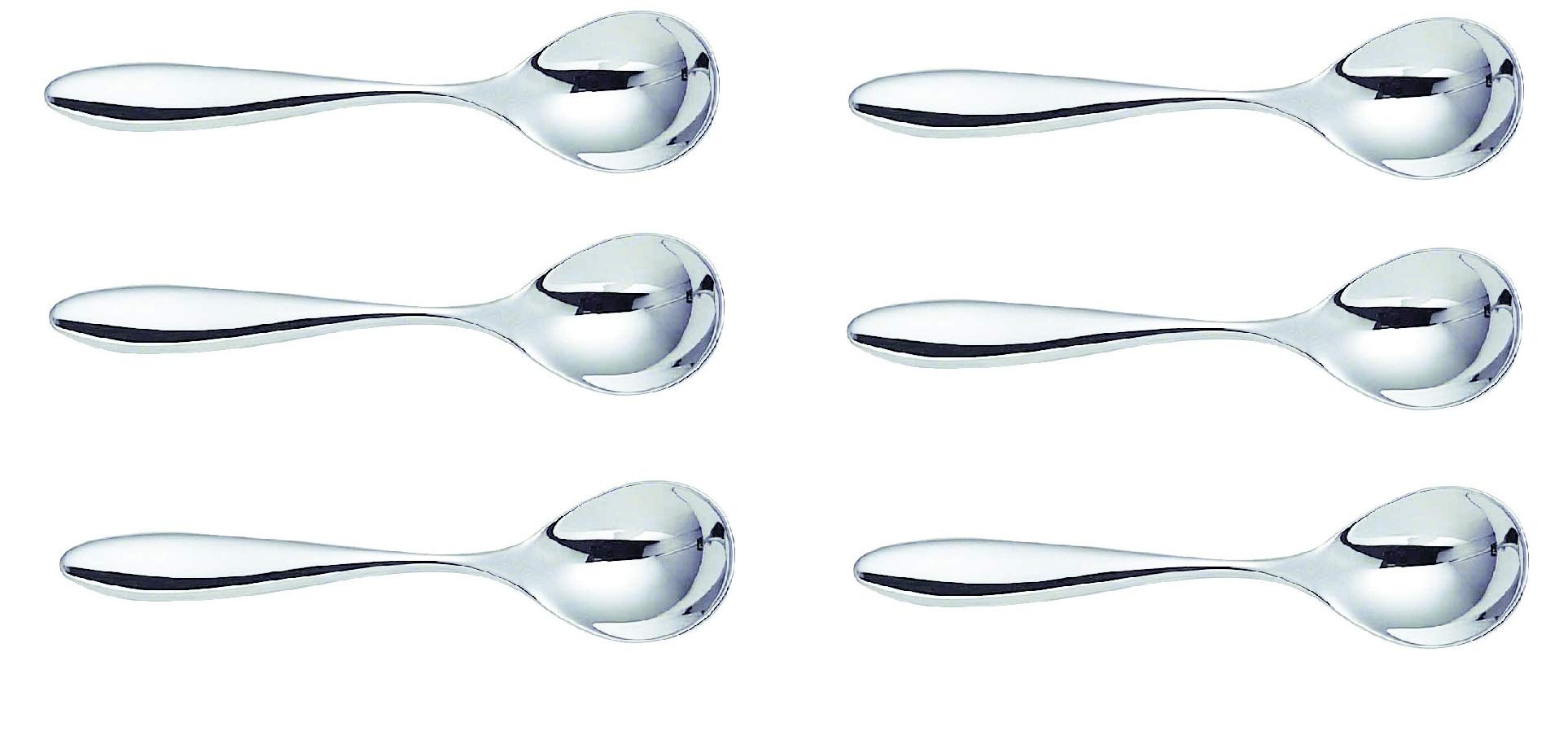 Alessi Mami 5-1/4-Inch Tea Spoon, 18/10 Stainless Steel Mirror Polish, Set Of 6