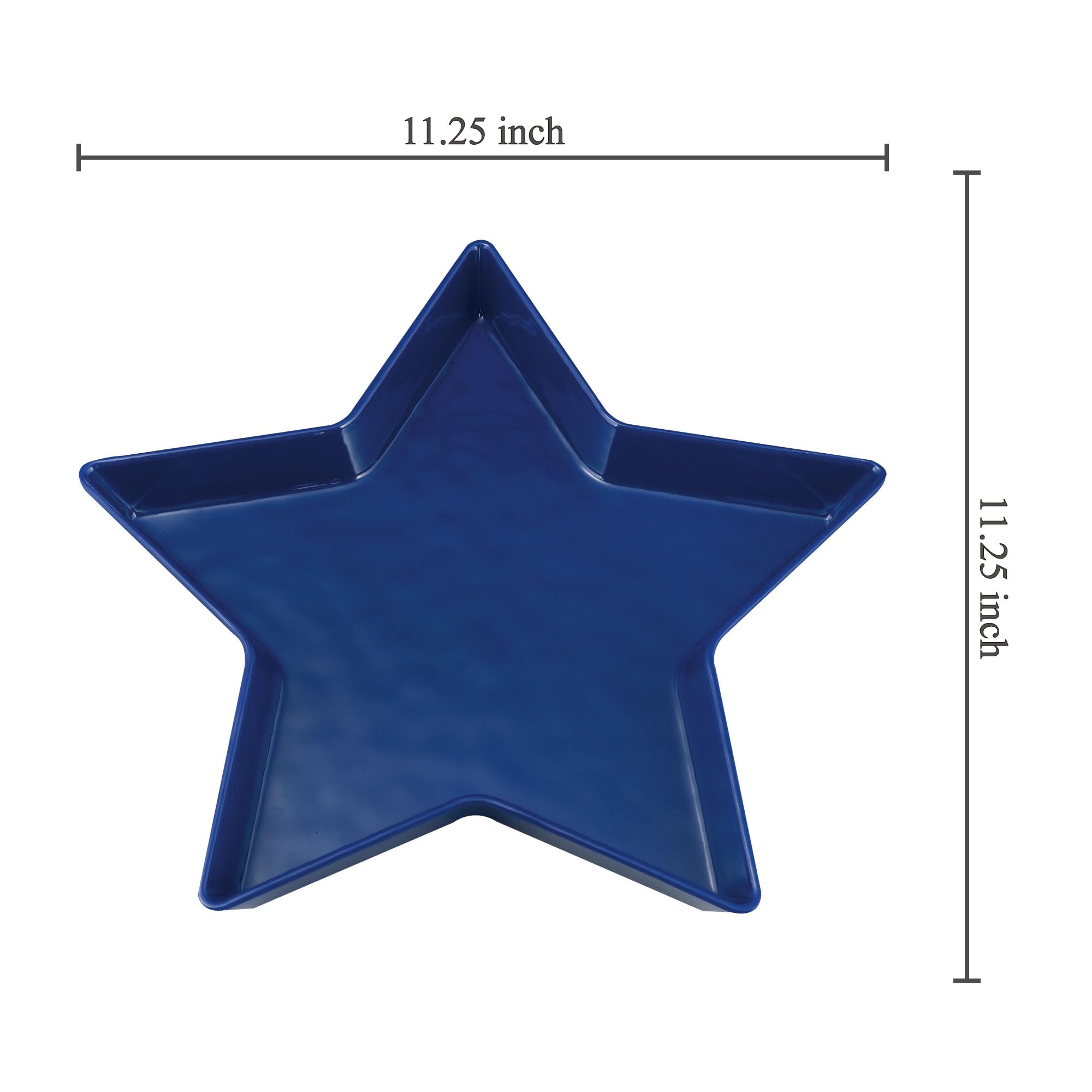 Upware Patriotic Star Shaped Plate Melamine Serving Plate Dinner Plate, 11.25 Inch Star Plate (Red)