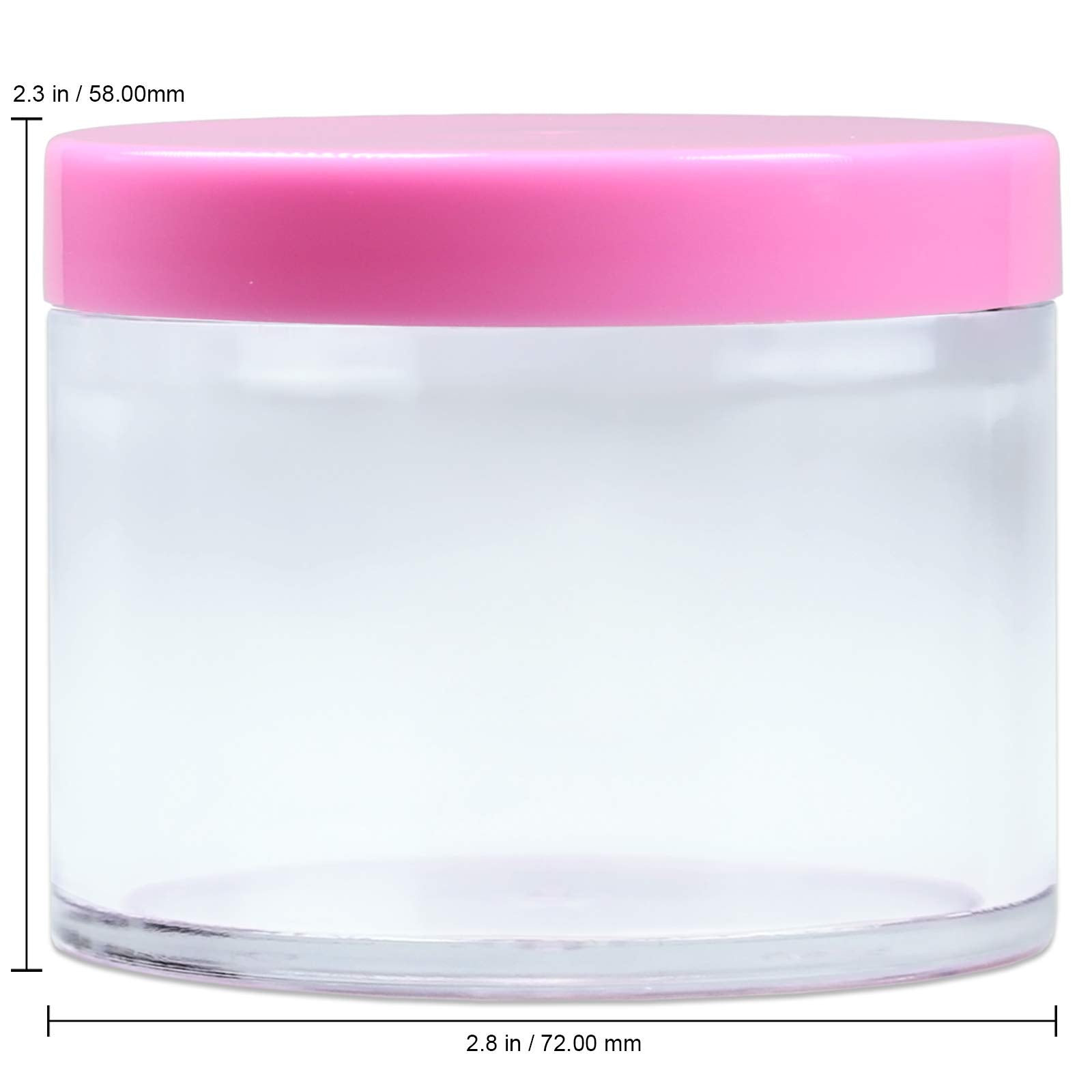 Beauticom 120G/120Ml (4 Fl Oz) Thick Double Wall Leak-Proof Round Clear Plastic Jars With Flat Top Lids For Creams, Lotions, Pow