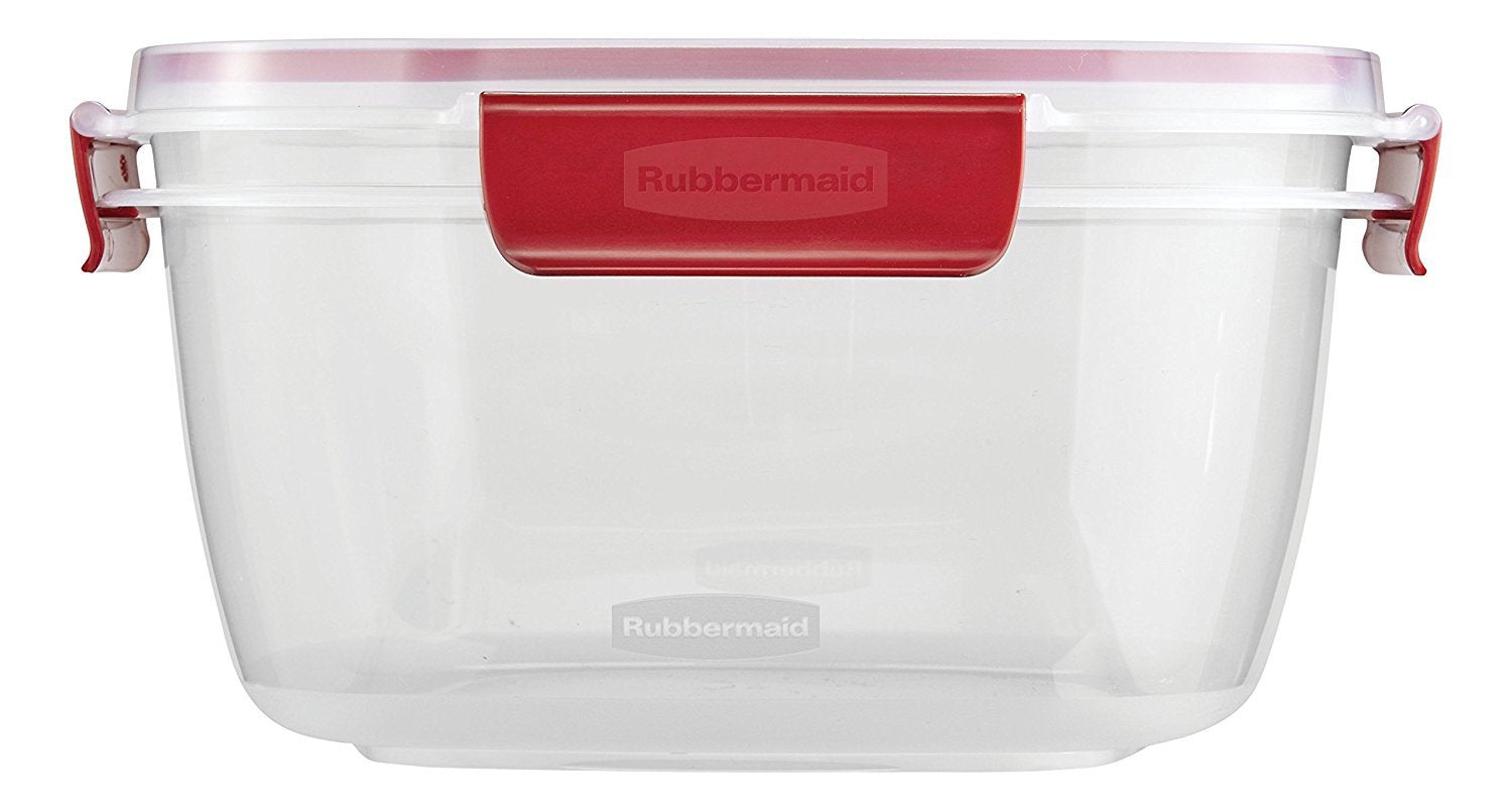 Rubbermaid Easy Find Lids 14-Cup Food Storage Container, Clear With Red Tabs