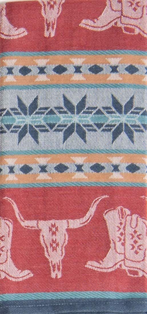 Kay Dee Southwest At Heart Jacquard Tea Towel & Boots Tea Towel, Set Of 2 Southwestern Native Print Western Cowboy Kitchen Towel