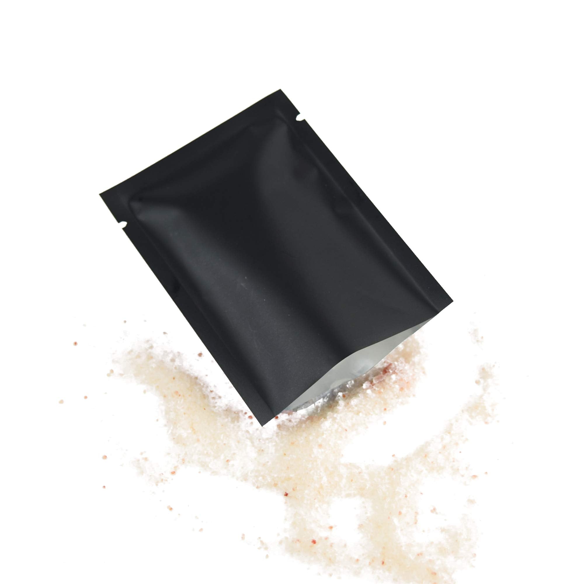 Qq Studio 100 Pcs Metallic Mylar Foil Open Top Sealable Bags (9X13Cm(3.5X5.1''), 100X Matte Black)