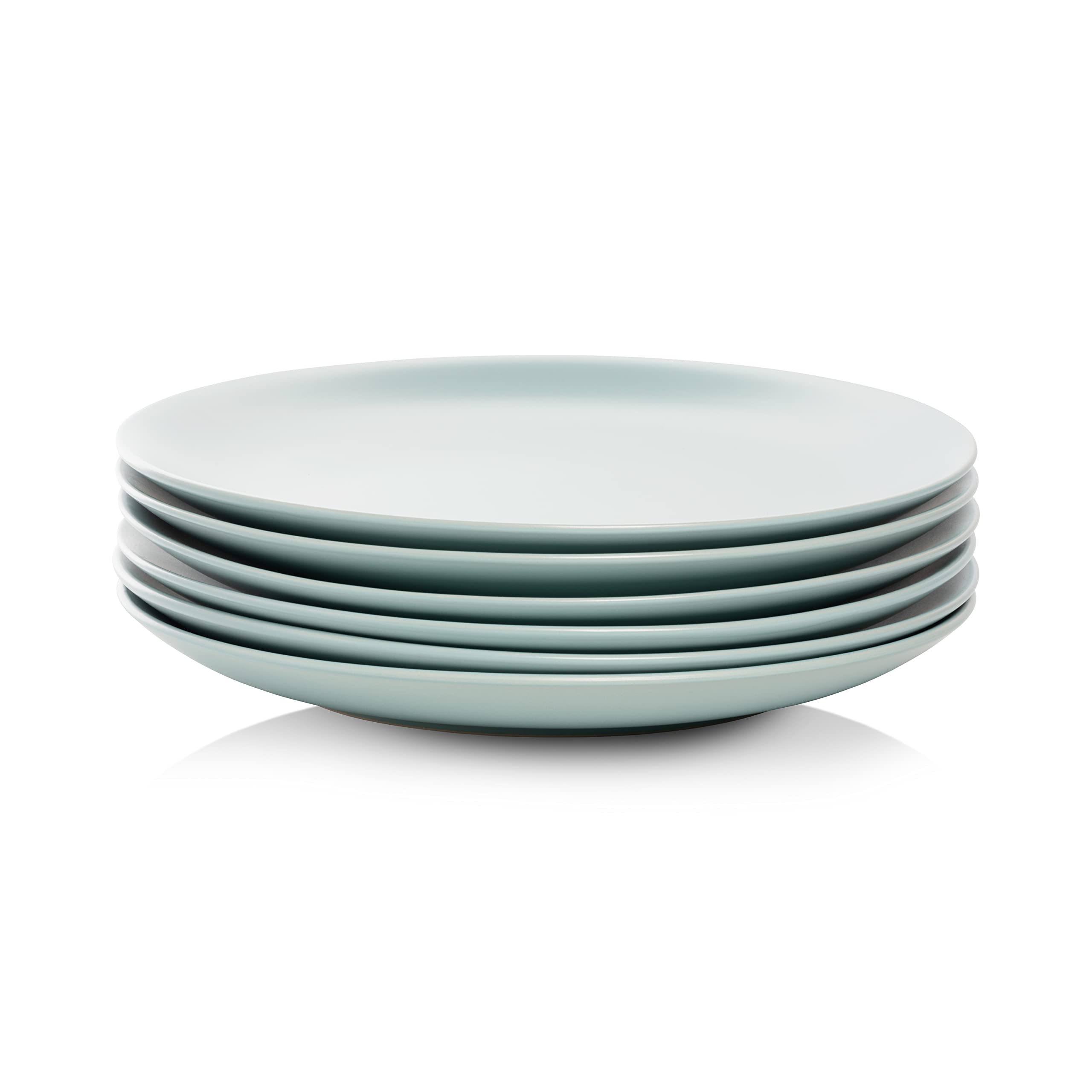 10 Strawberry Street Wazee Matte 105 coupe Dinner Plate, Set of 6, Mineral Blue