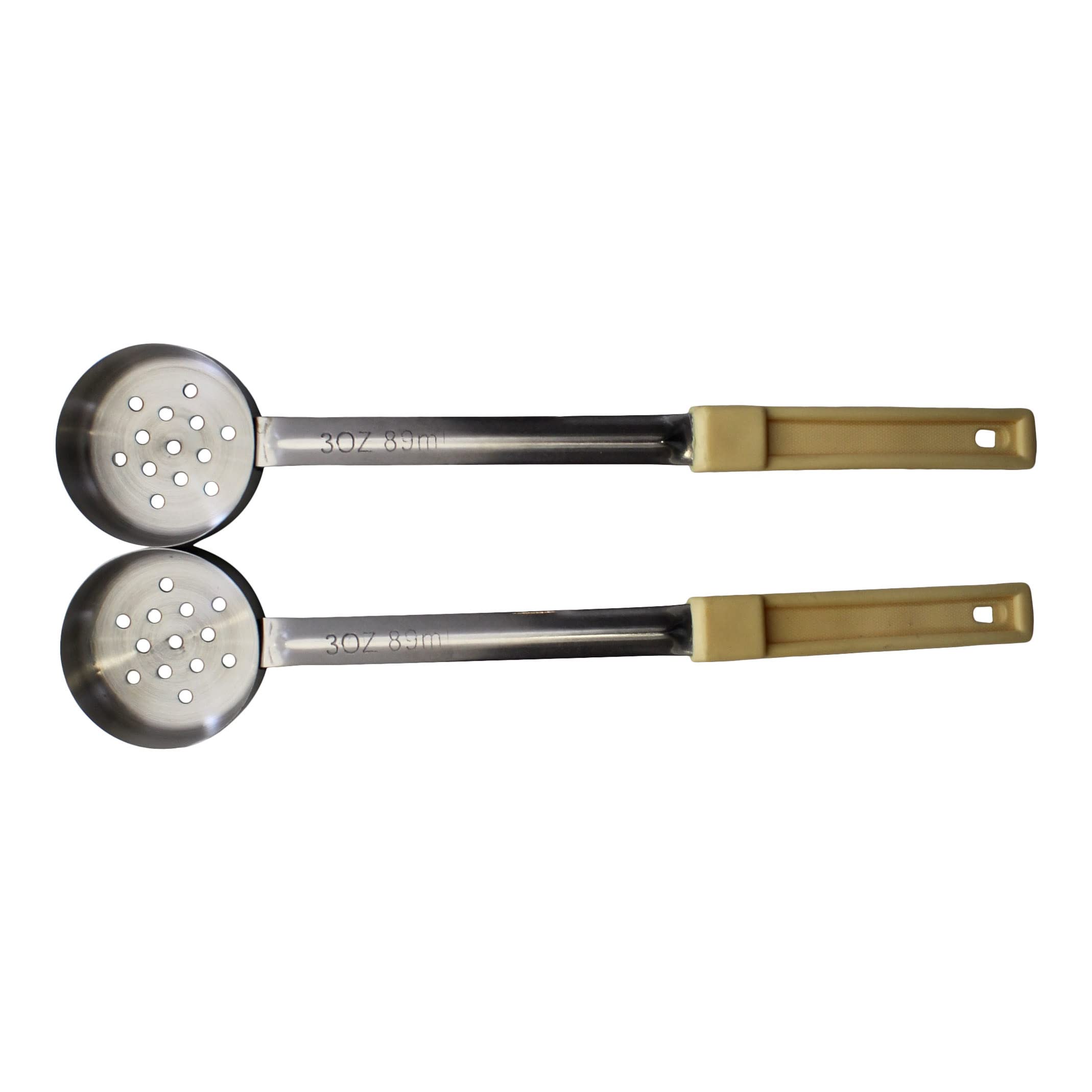 Habanerofire 3 Ounce Slotted Stainless Steel Portion Control Ladle Spoon For Measuring And Serving; Commercial Grade Serving Sco