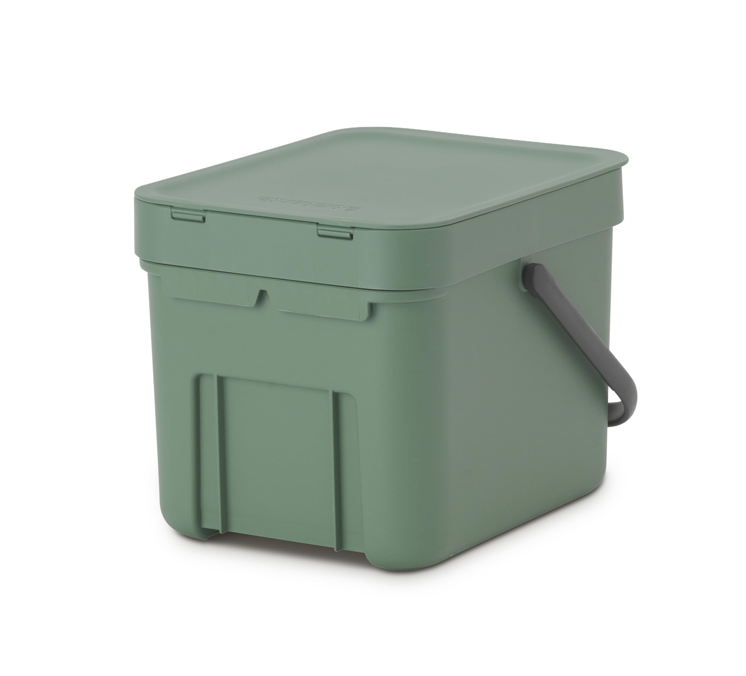 Brabantia Sort & go Food Trash can (16 galFir green) Small countertop Kitchen compost caddy with Handle & Removable Lid  Easy clean  Fixtures Included for Wallcupboard Mounting