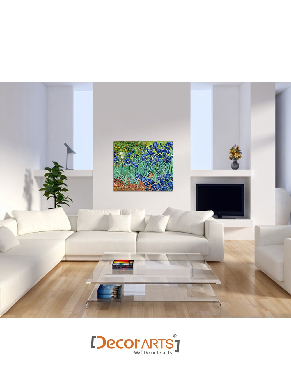 Decorarts - Irises In The Garden By Vincent Van Gogh. Oil Painting Reproduction. Giclee Print On Canvas. Ready To Hang Wall Art