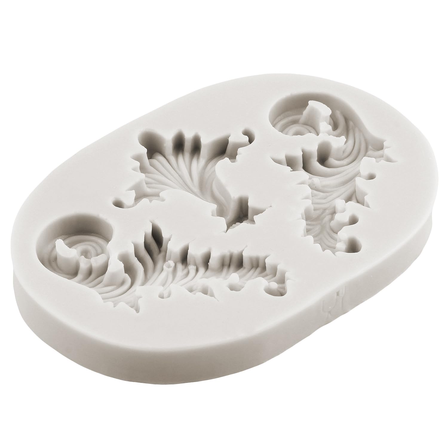 Minfeidms Baroque Style Curlicues Scroll Lace Silicone Mold Relief Flower Lace Fondant Molds For Cake Decorating Cupcake Topper