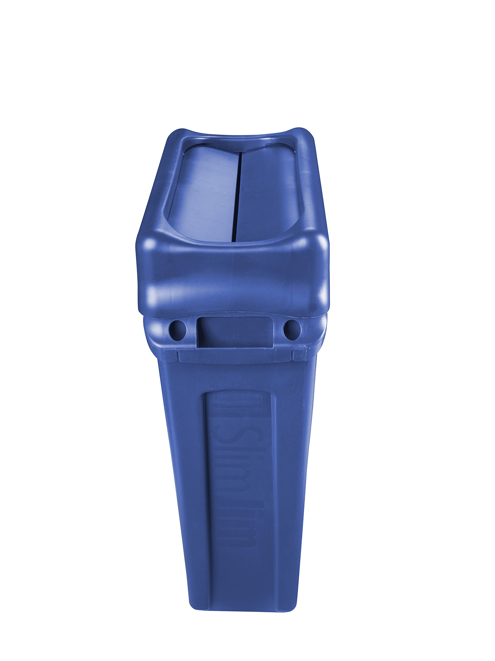 Rubbermaid Commercial Products Slim Jim Trash Can Swing Lid  Blue  Plastic  Compatible with 23 Gallon Slim Jim Containers/Garbage Cans