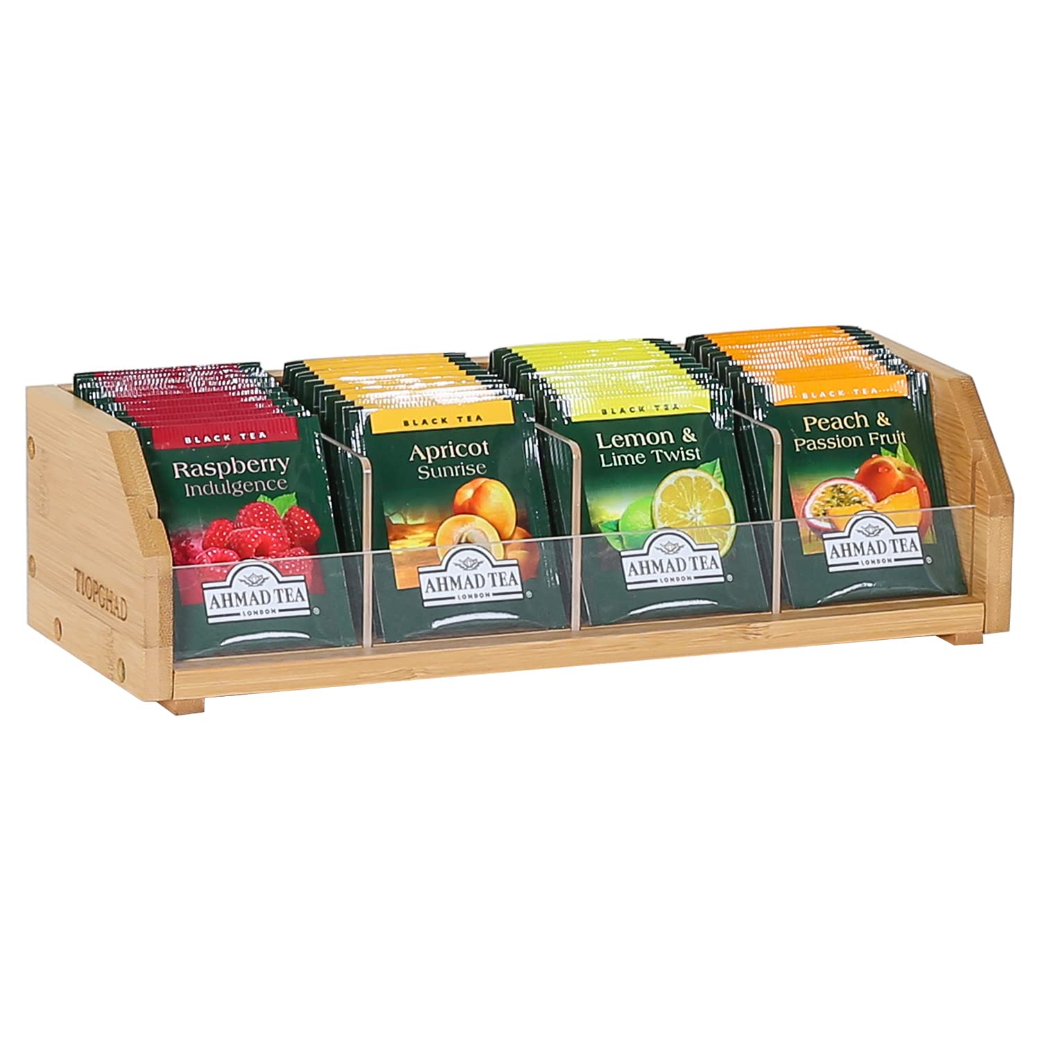 Tiopghad Small Bamboo Tea Bag Organizer Storage Holder For Tea Bags Wood Tea Box Containers Tea Rack Teabag Station Stand For Ca