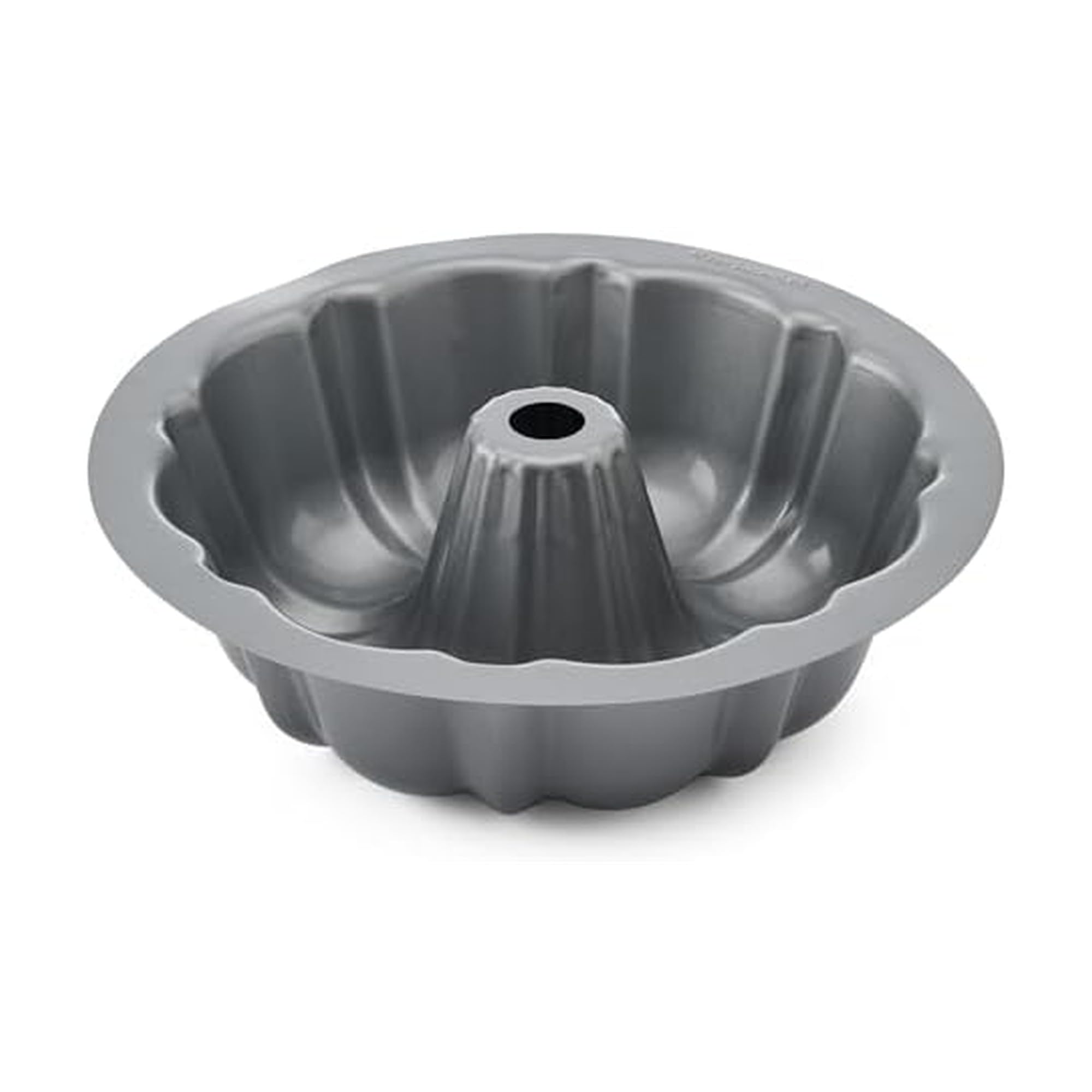 KitchenAid Nonstick Aluminized Steel Fluted Cake Pan, Dishwasher Safe, Contour Silver, 9 Inch